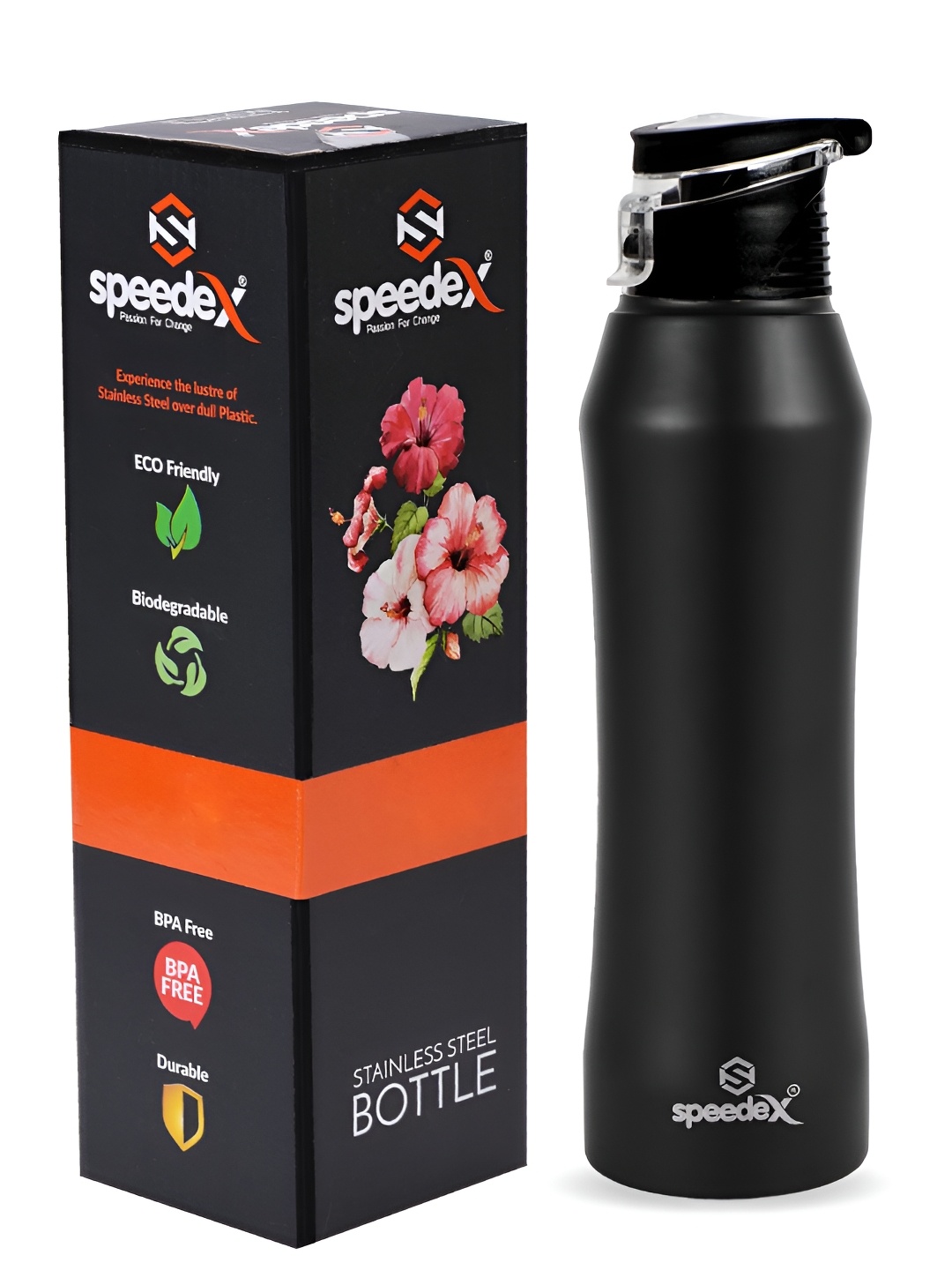 

Speedex Black Stainless Steel Single Wall Vacuum Water Bottle 1L