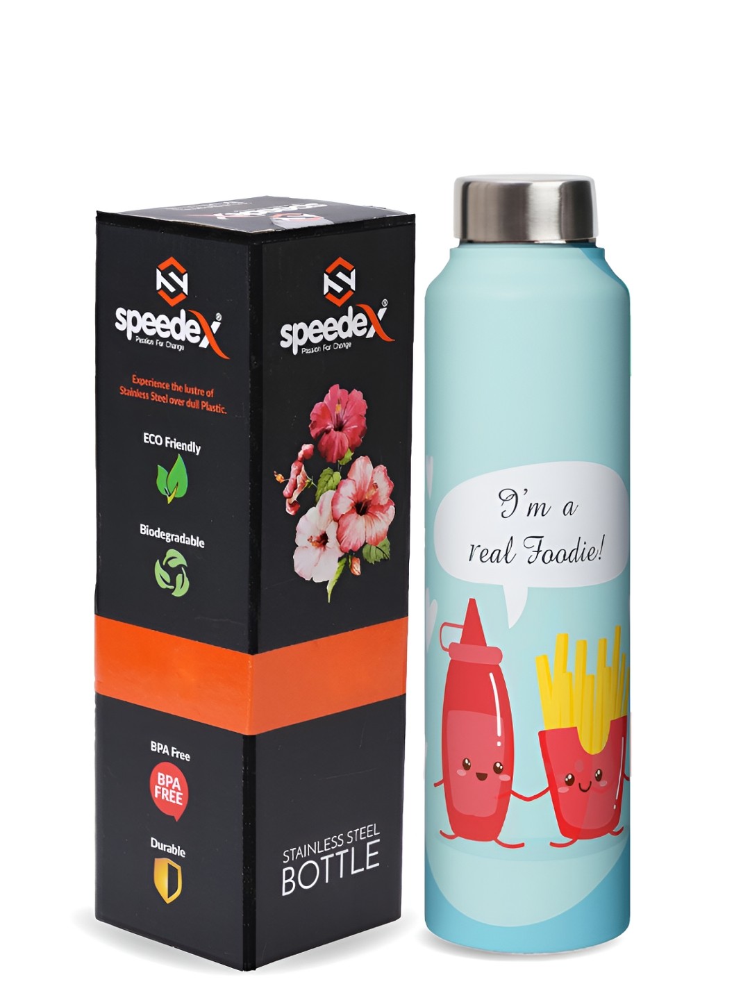 

Speedex Multicoloured & Multicoloured Single Stainless Steel Printed Single Wall Vacuum Water Bottle, Multi