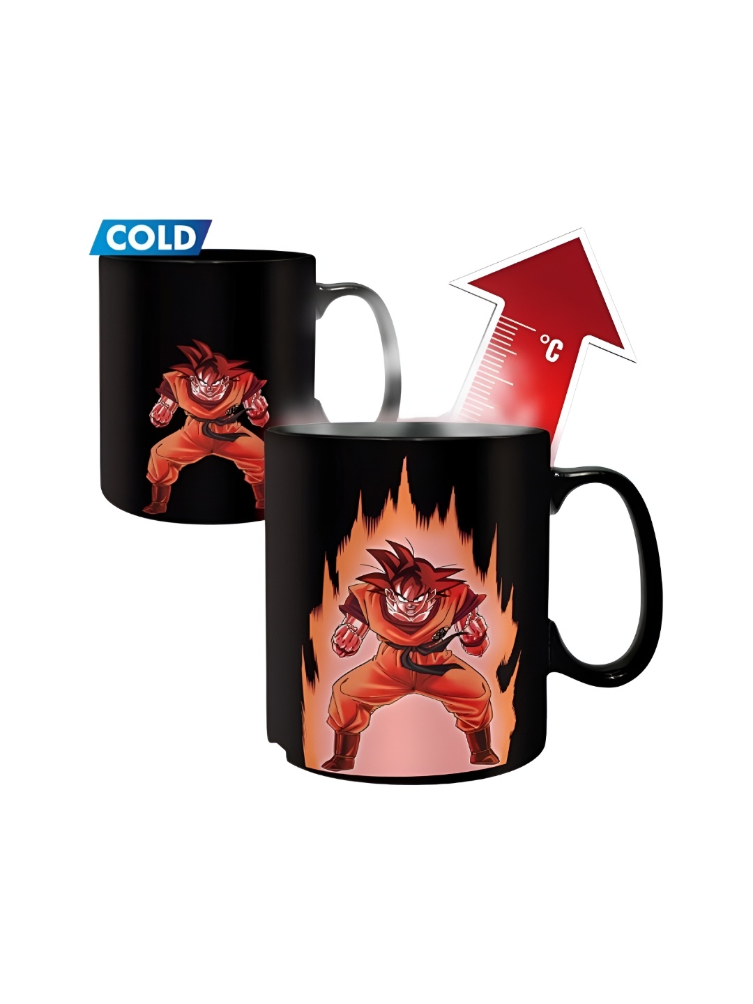 

Entertainment Store Black & Red Dragon Ball Z Goku Printed Heat Change Ceramic Mug 460 ml