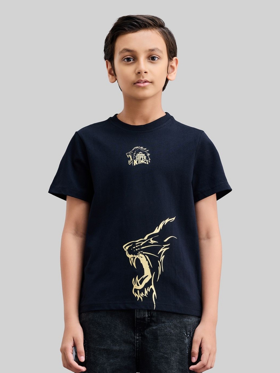 

BOLDFIT Kids CSK Brand Logo Printed T-shirt, Black