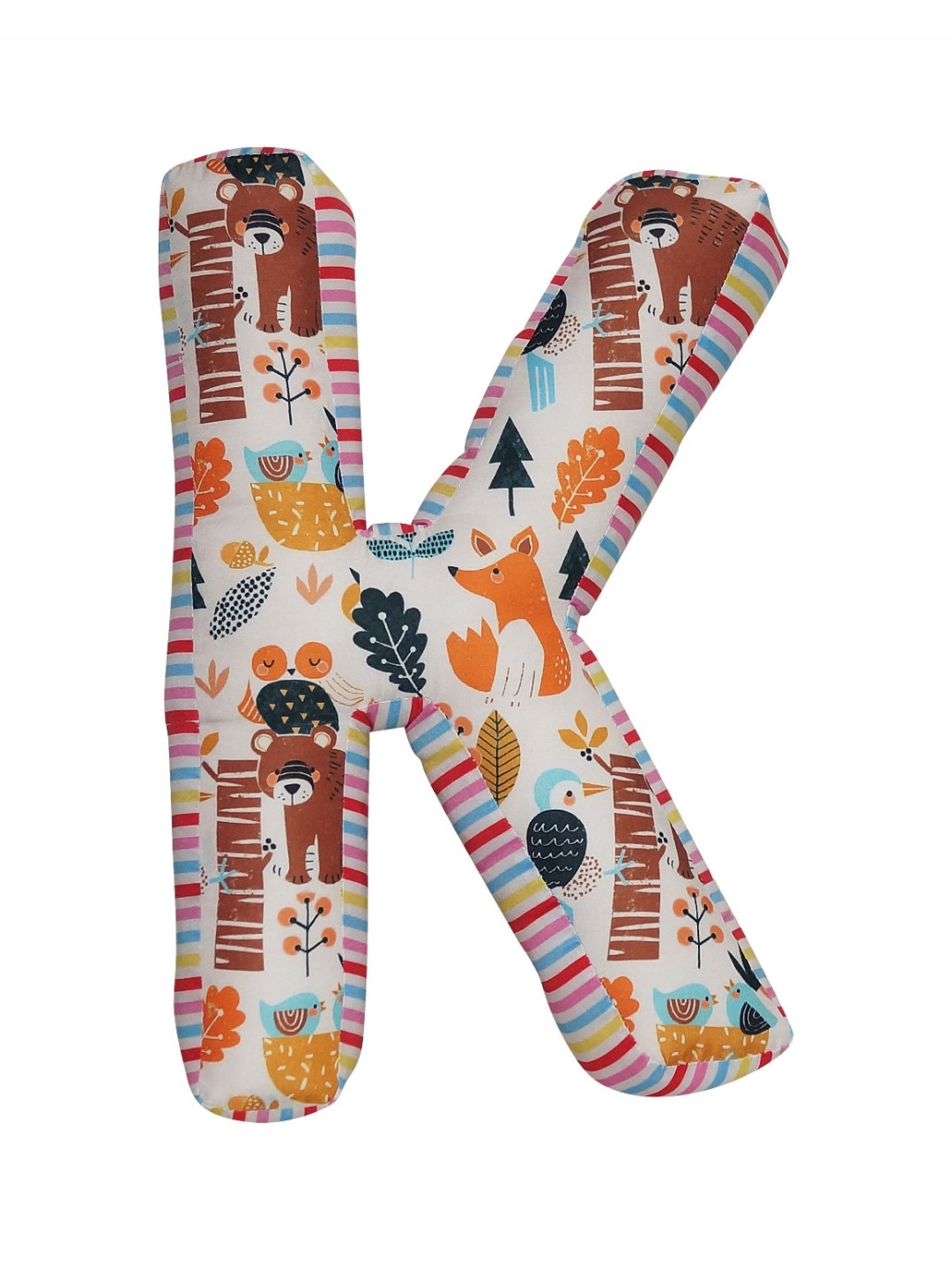 

OSCAR HOME Kids White & Blue Printed Cotton Lightweight K Shaped Baby Pillow