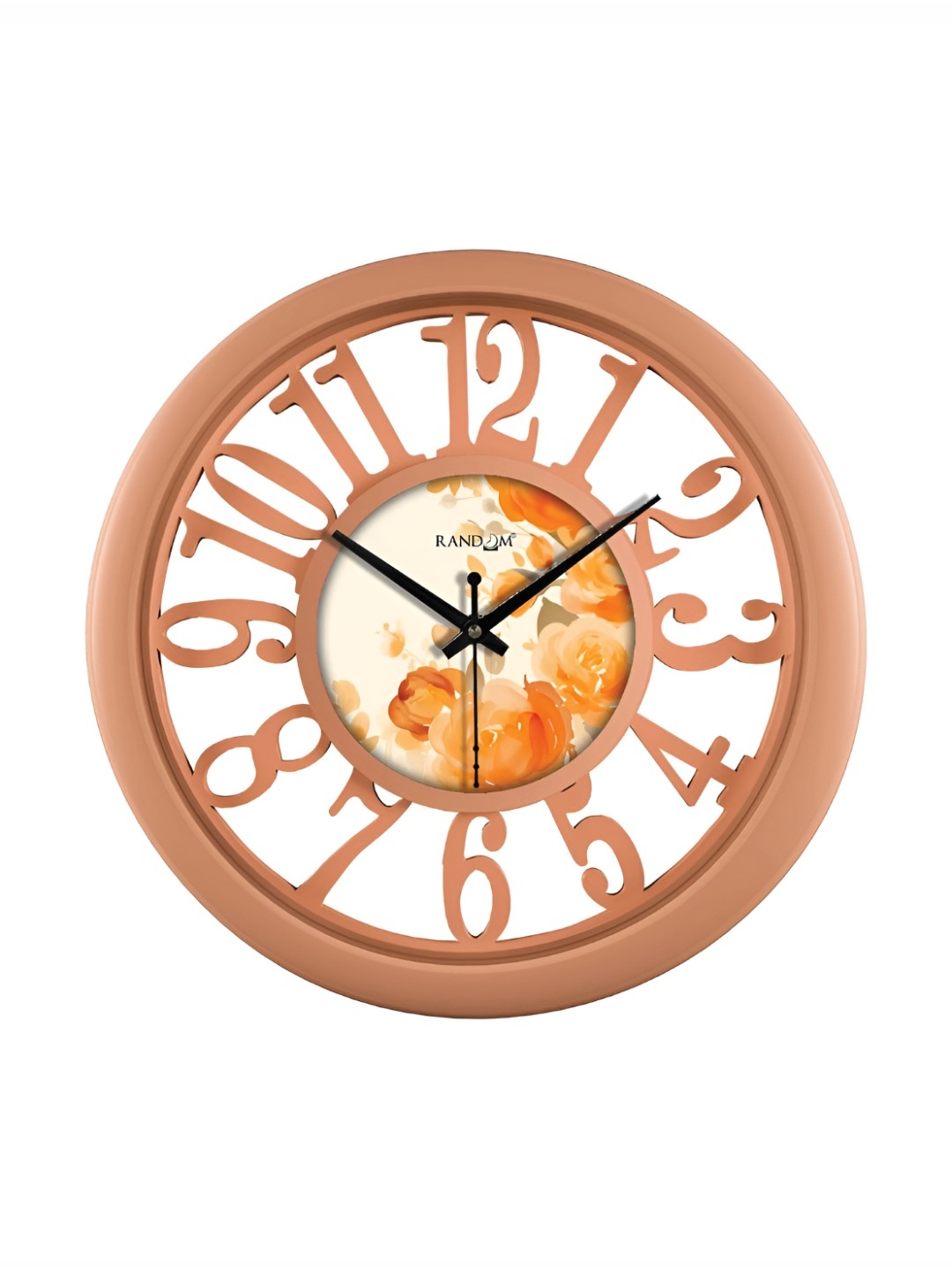 

RANDOM Printed Round Shaped Sweep Silent Movement Contemporary Wall Clock, Orange