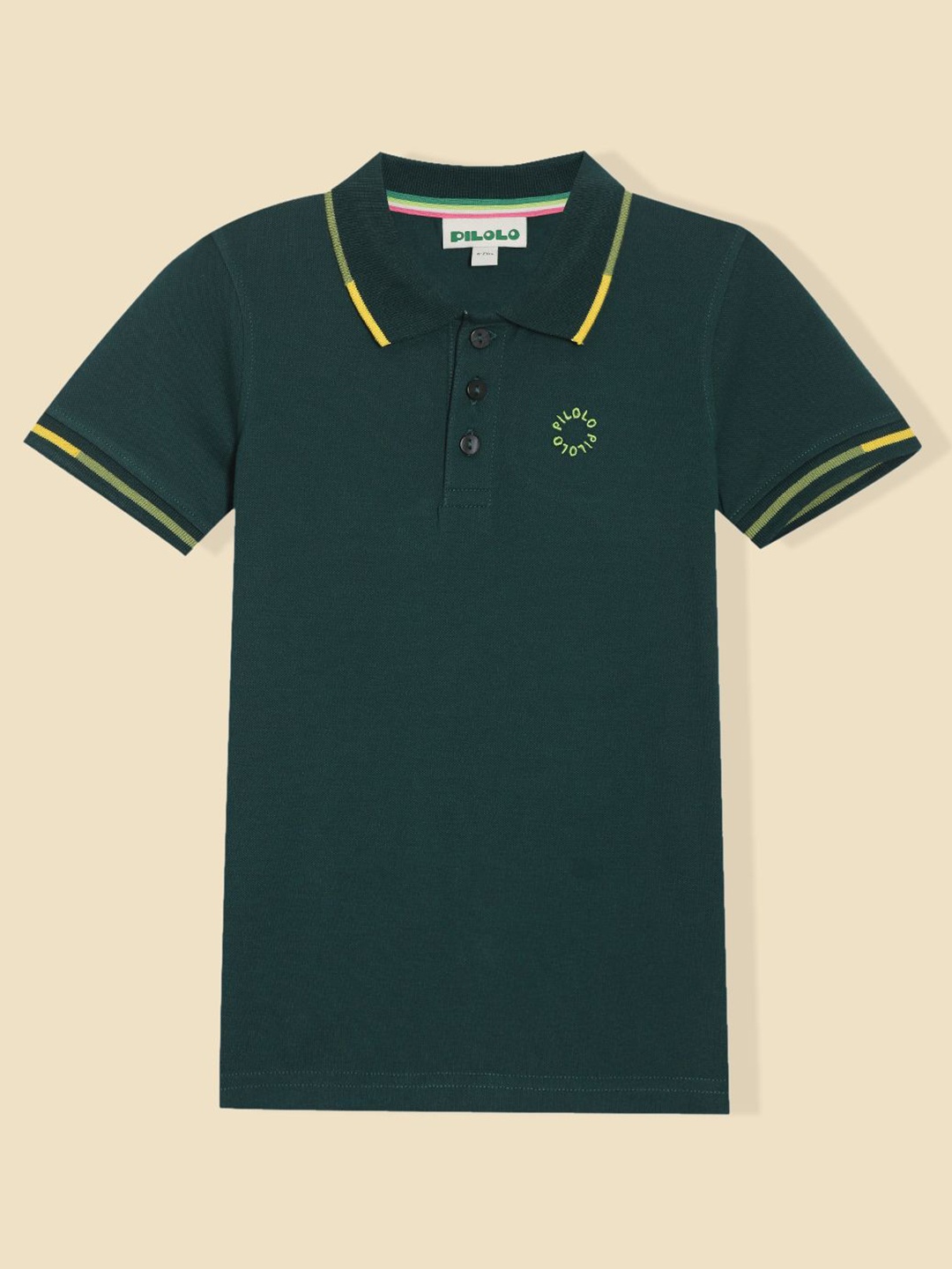 

PILOLO Boys Polo Collar T-shirt, Green