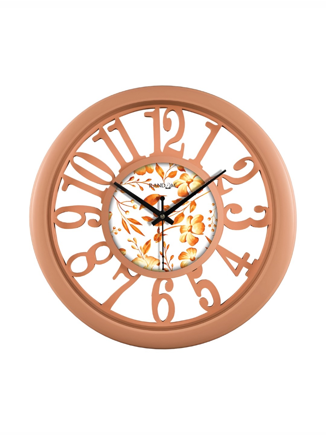 

RANDOM Printed Round Shaped Sweep Silent Movement Contemporary Wall Clock, Orange