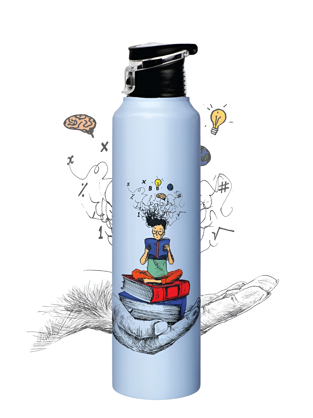 

Speedex Silver Toned & Black Abstract Printed Single Wall Vacuum Water Bottle 1L