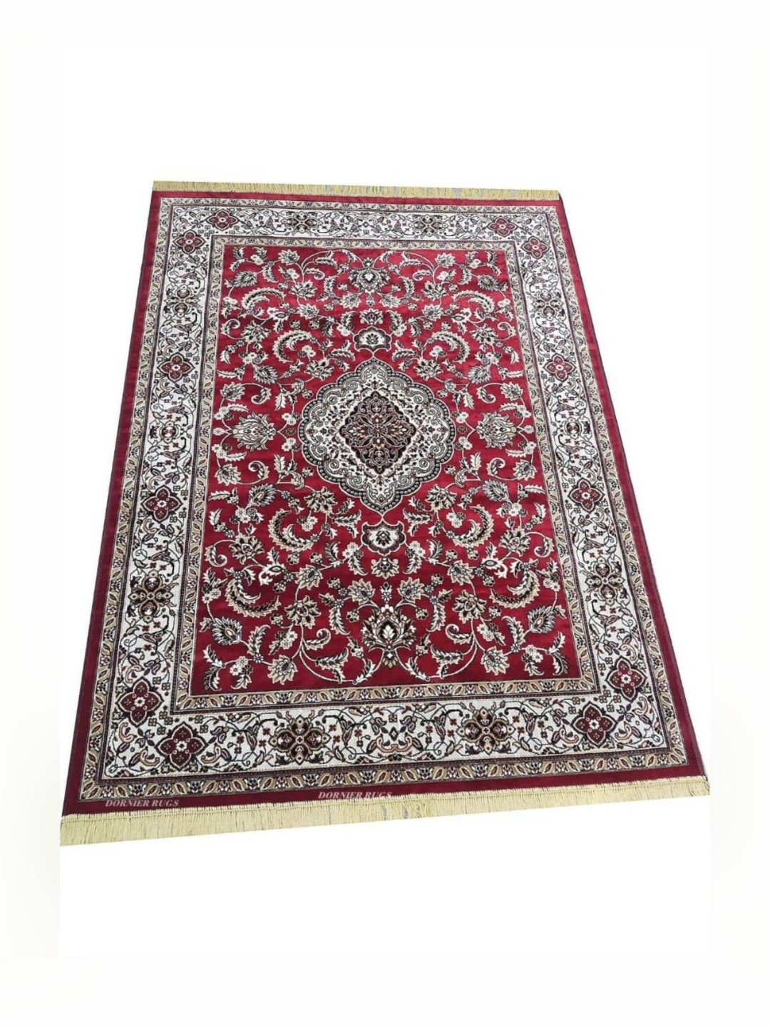 

Samjeeda Handloom carpets Red Geometric Anti-Skid Cotton Carpet