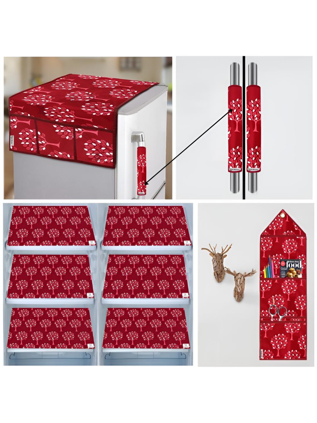 

E-Retailer Maroon & White 10 Pieces Printed 3-Layered Appliance covers