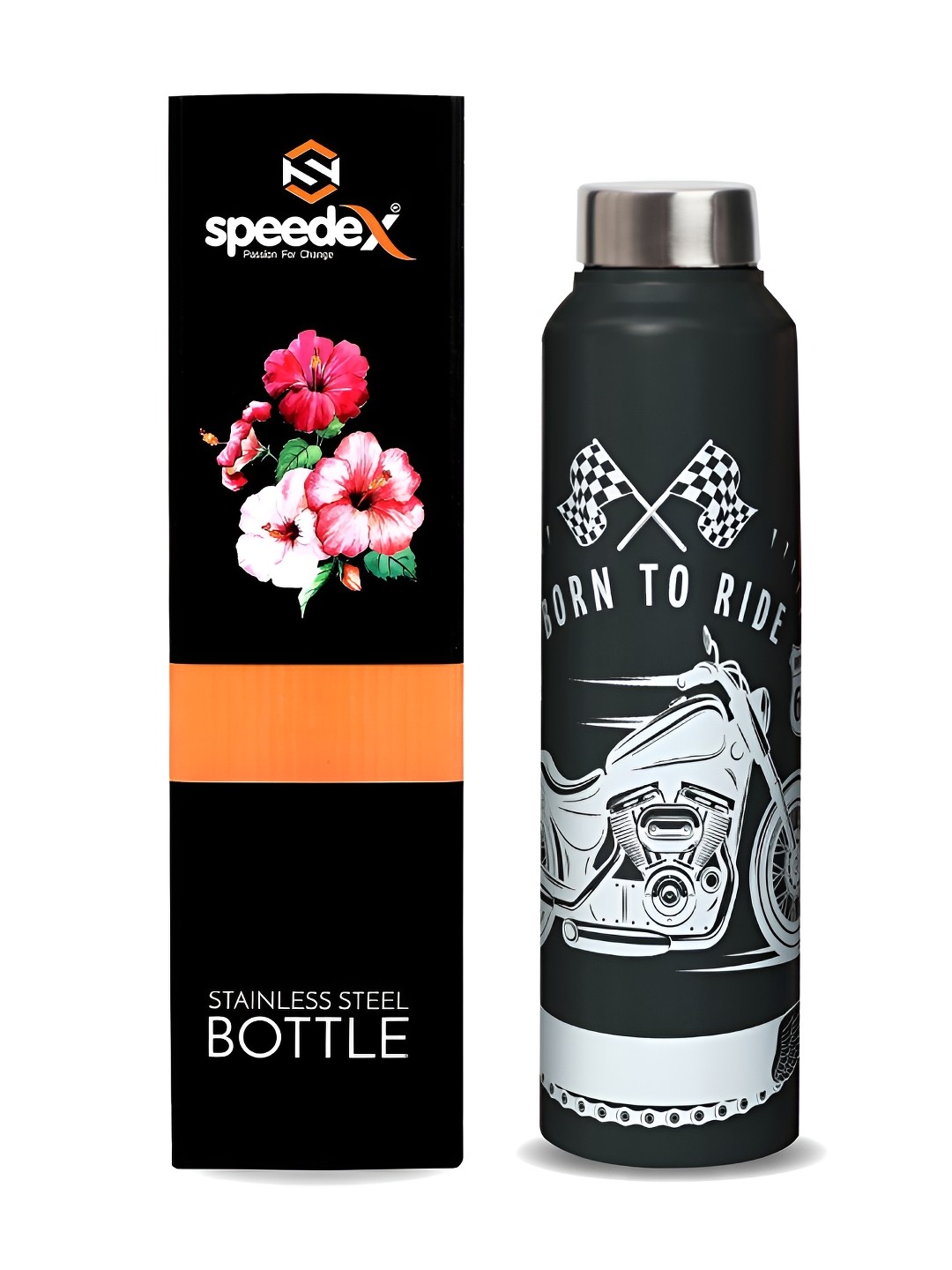 

Speedex Blue & White Printed Stainless Steel Single Wall Vacuum Water Bottle 1L
