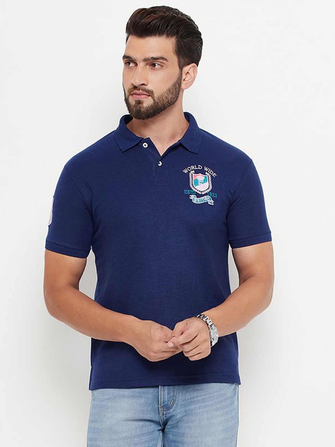 

GET GOLF Men Polo Collar T-shirt, Blue