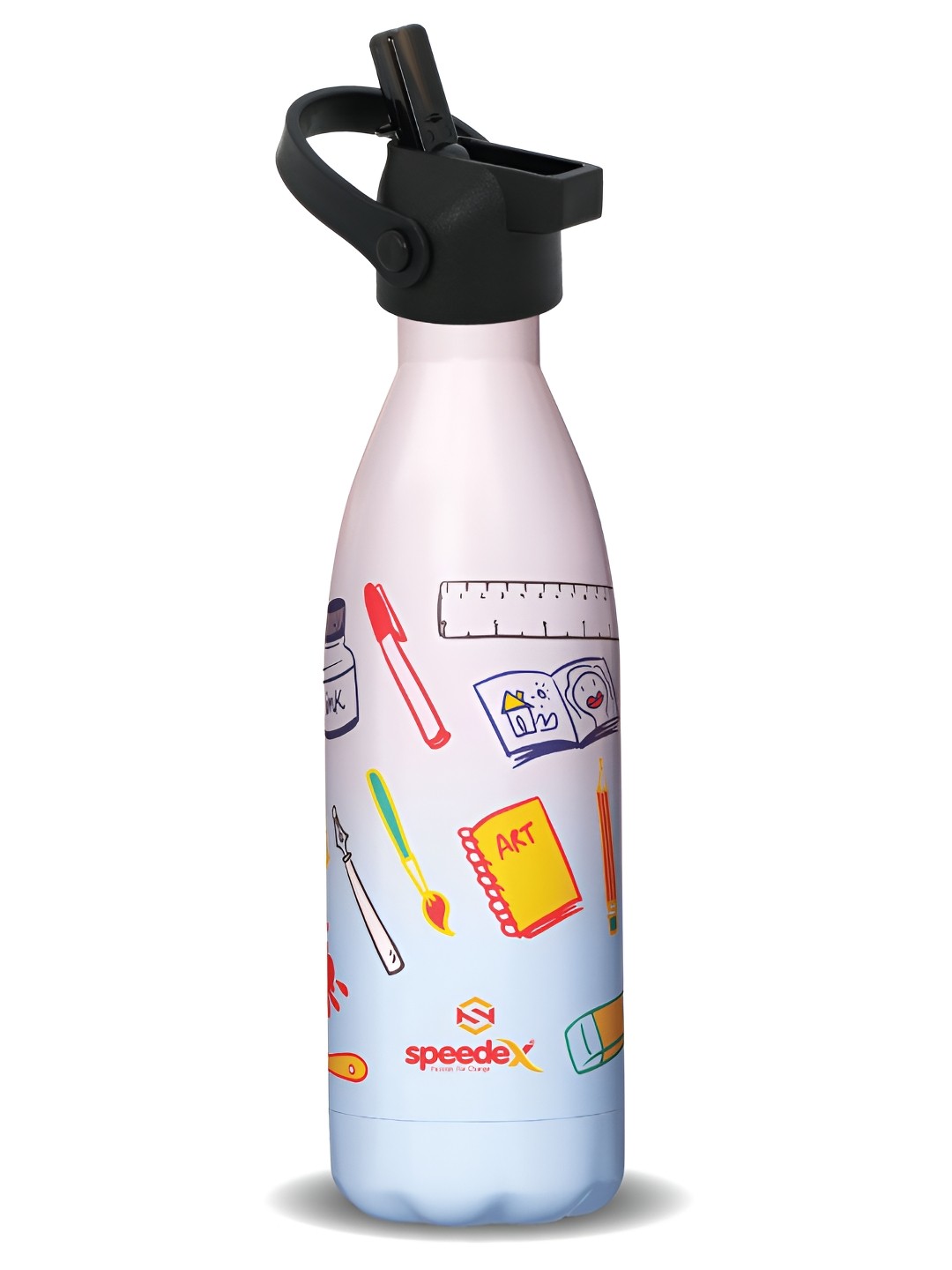 

Speedex Multicoloured & Multicoloured Single Stainless Steel Printed Double Wall Vacuum Water Bottle, Multi