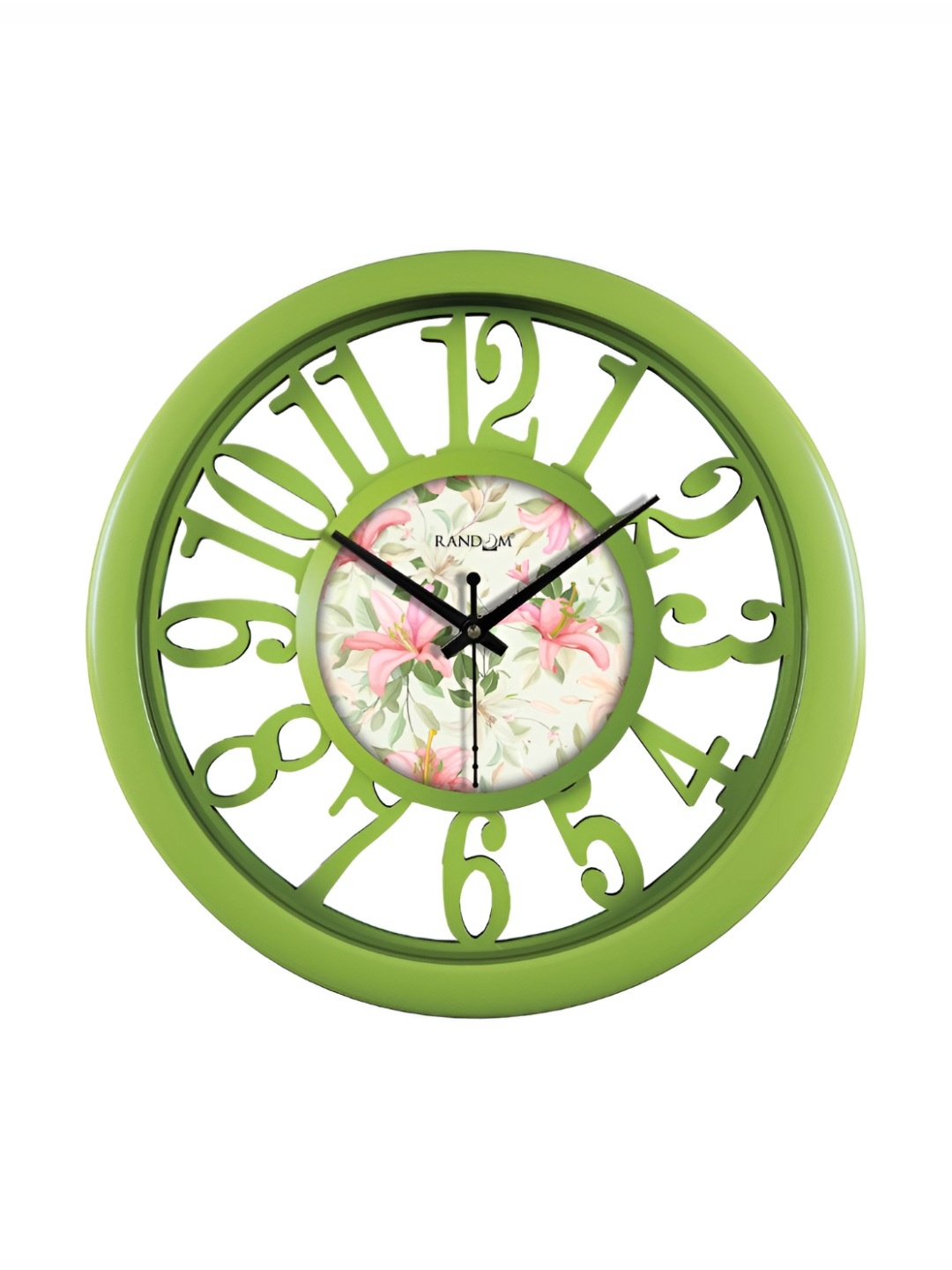 

RANDOM Printed Round Shaped Sweep Silent Movement Contemporary Wall Clock, Green