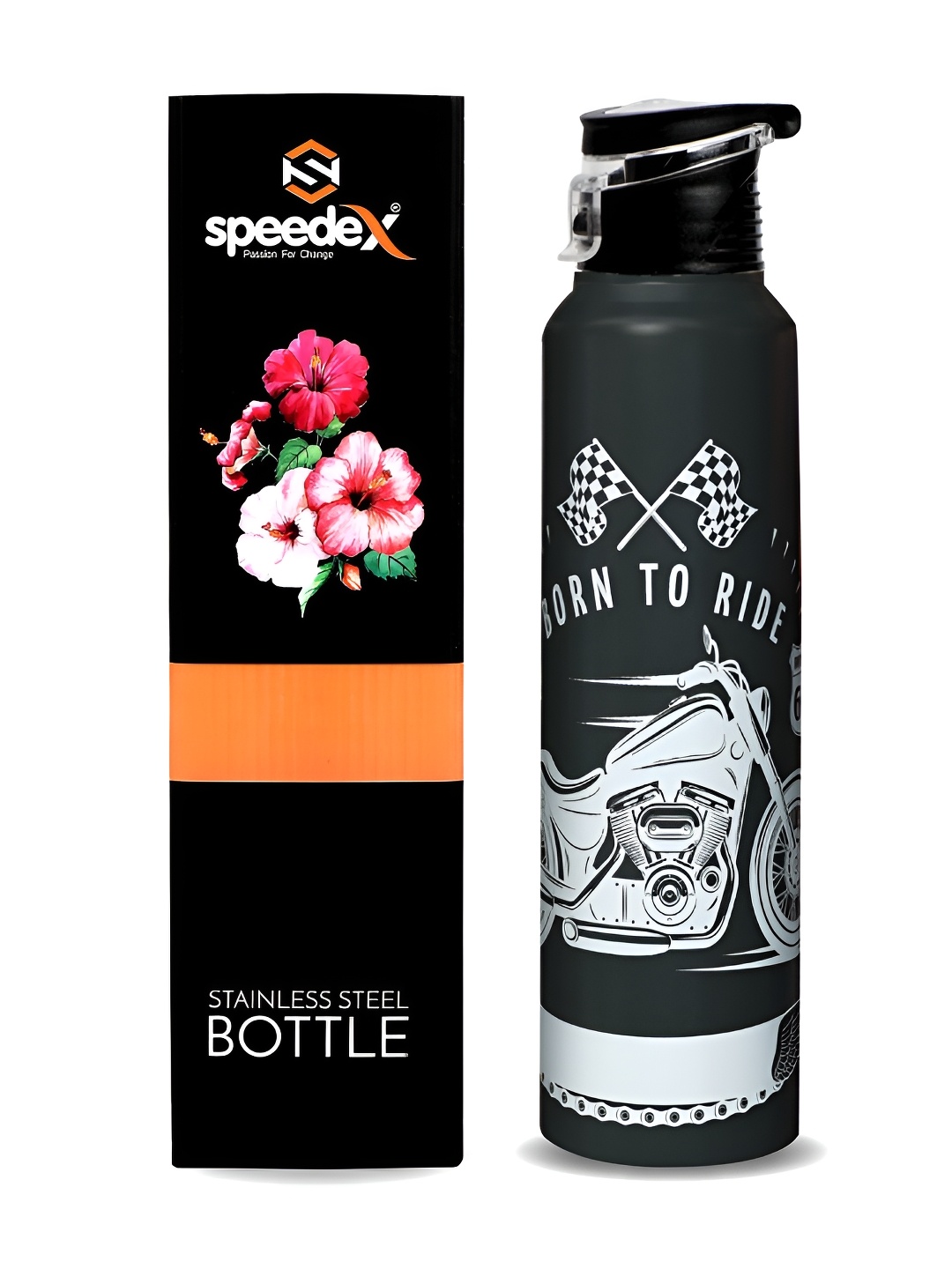 

Speedex Black Abstract Printed Stainless Steel Single Wall Vacuum Water Bottle 1L, Multi
