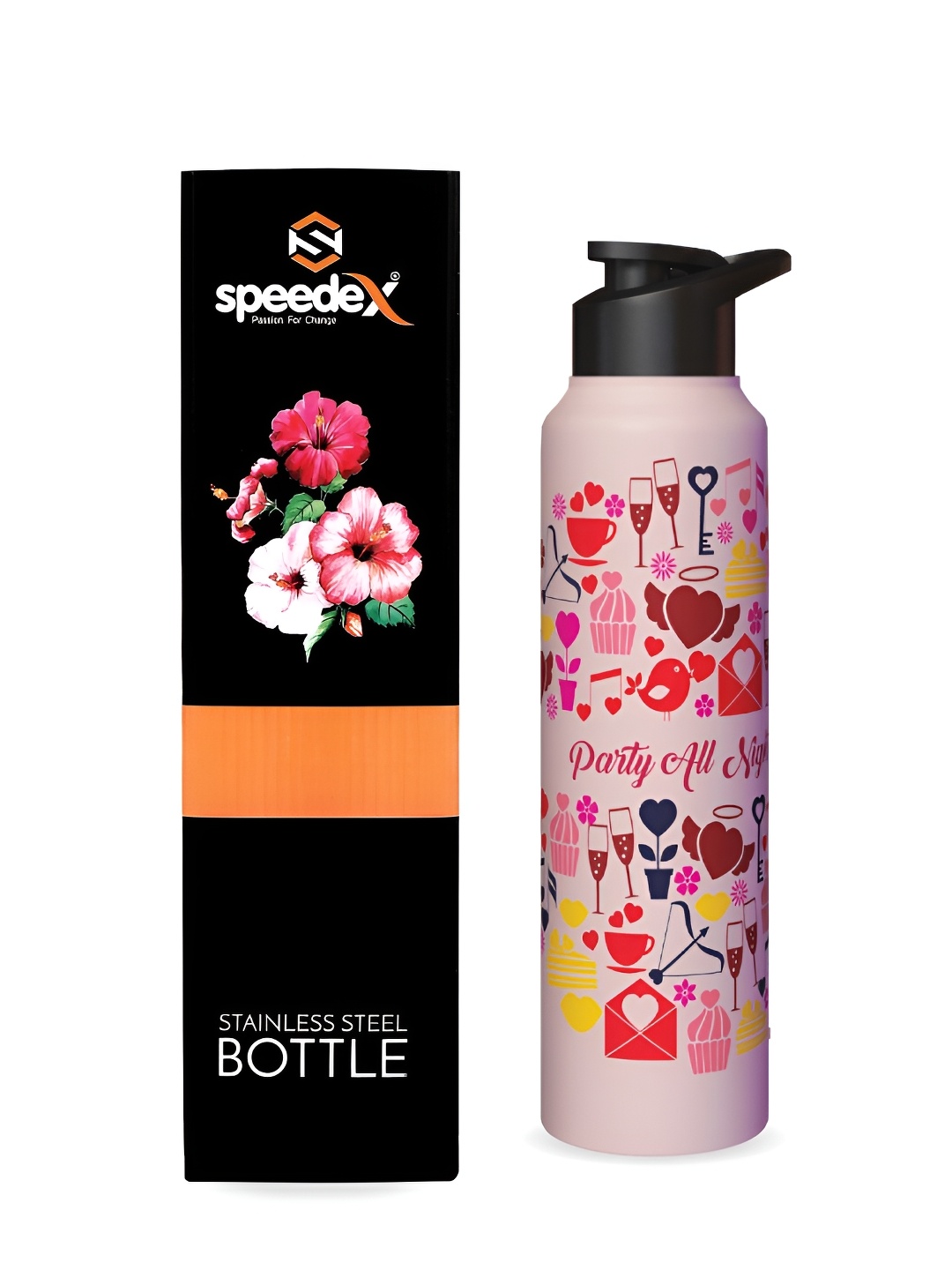 

Speedex Pink Stainless Steel Conversational Printed Single Wall Vacuum Water Bottle 1L