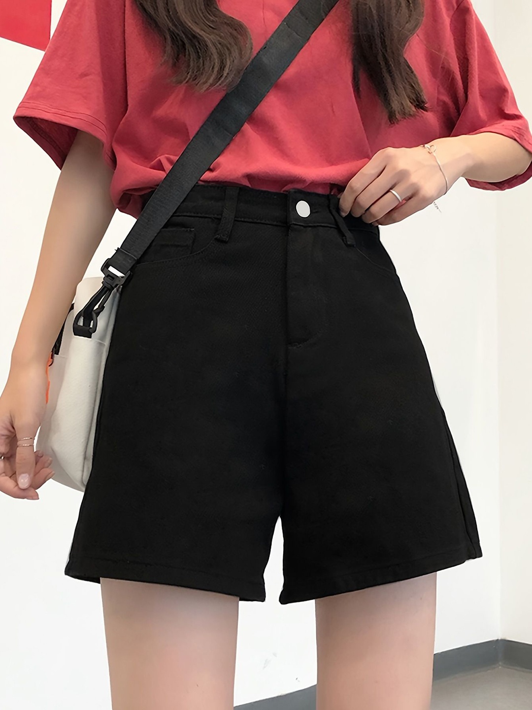 

StyleCast Women Slim Fit Denim Shorts, Black