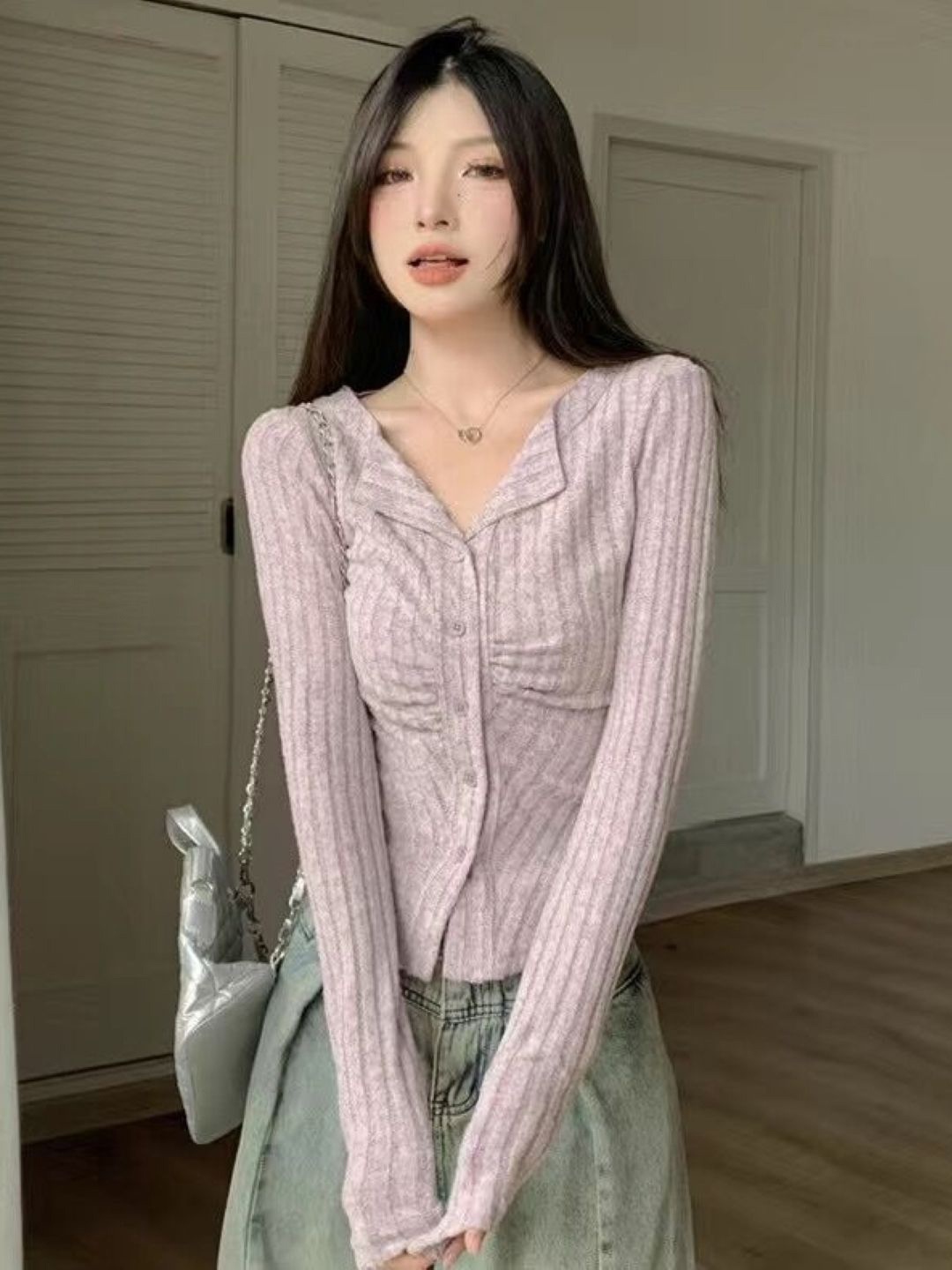

HERE&NOW Women Smart Slim Fit Opaque Casual Shirt, Purple
