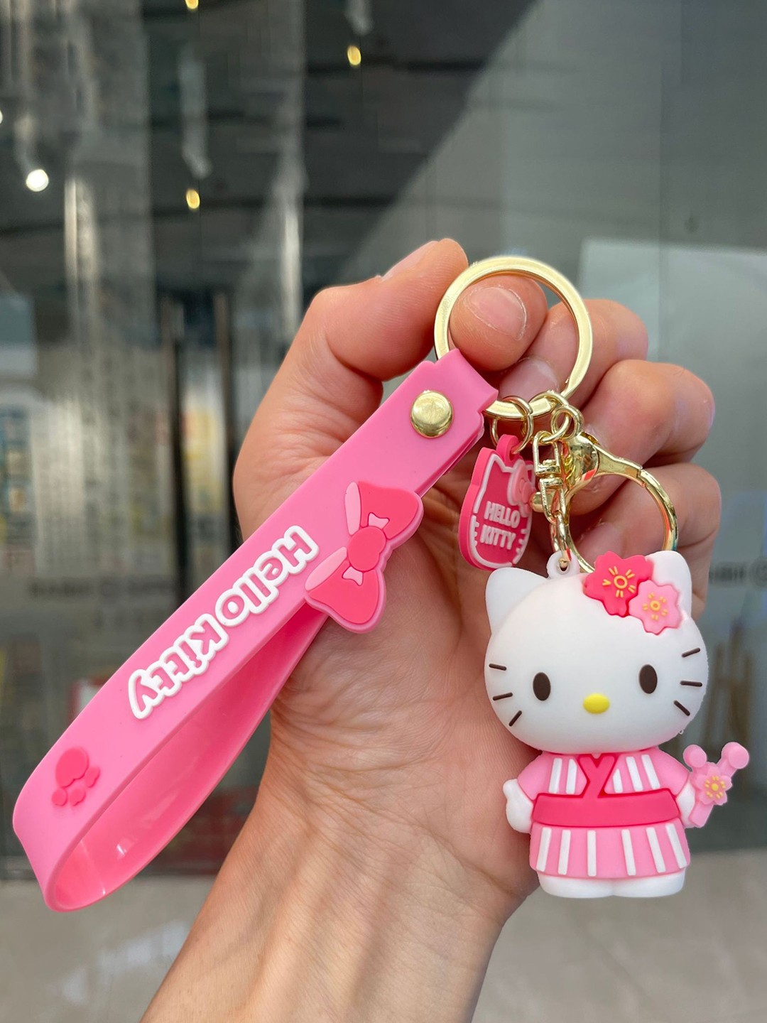 

Flenzy 3D HelloKitty Printed Key Chain With Belt, Pink