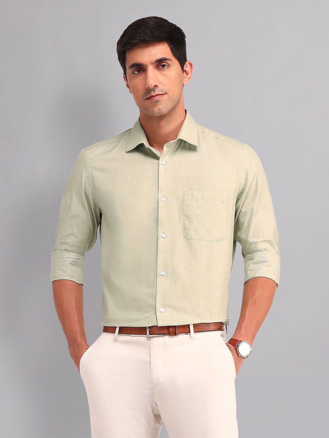

AD By Arvind Men Opaque Casual Shirt, Green