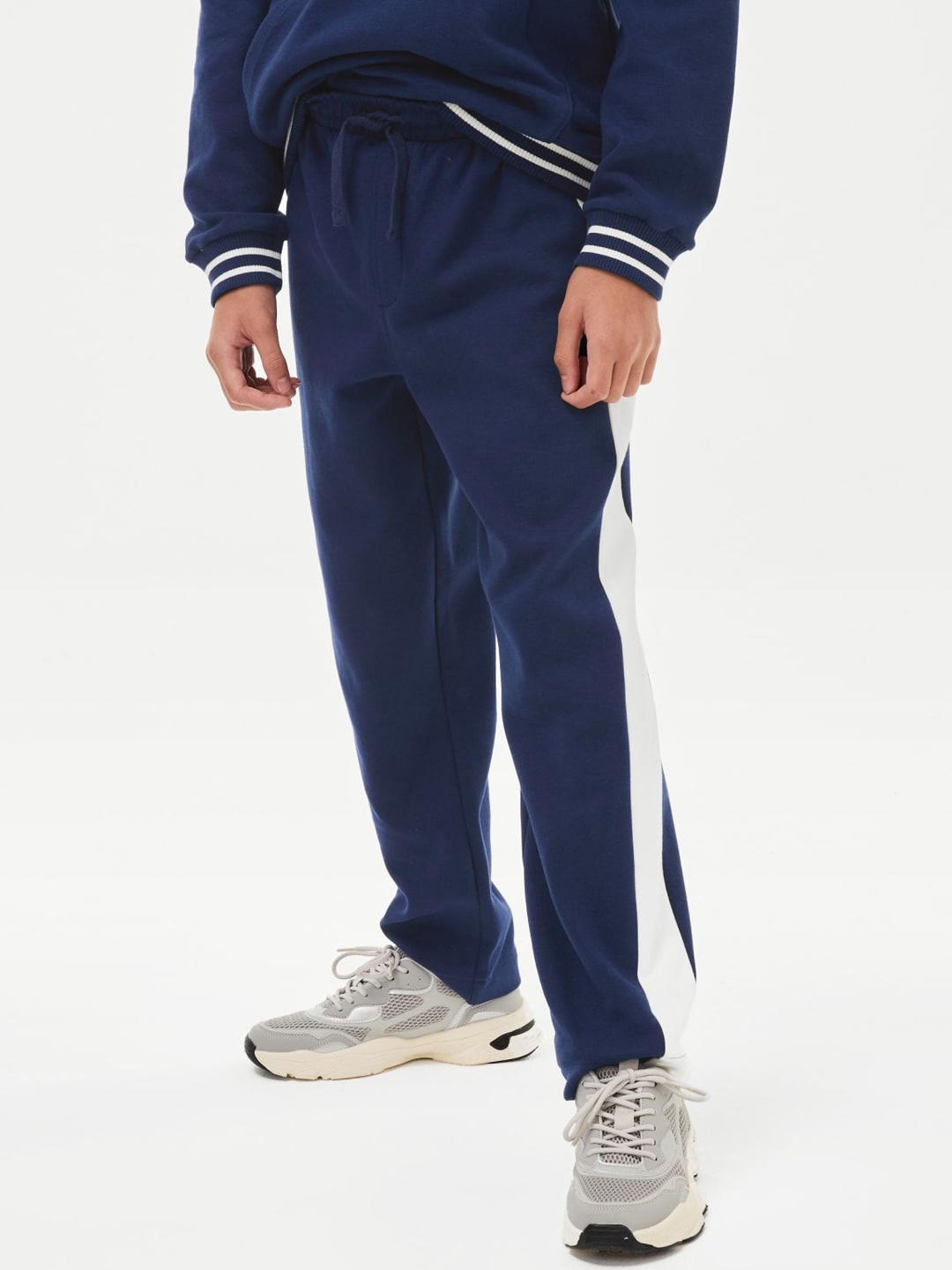 

Marks & Spencer Boys Side Stripe Track Pants, Navy blue