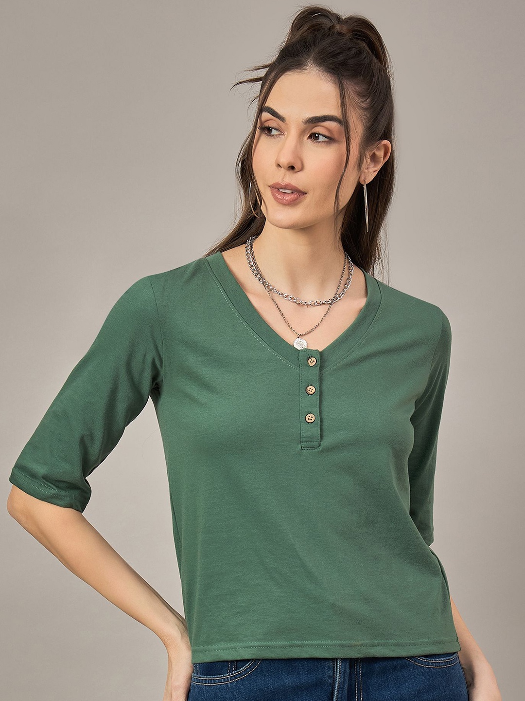 

The Roadster Lifestyle Co Cotton Round Neck Tshirt, Teal