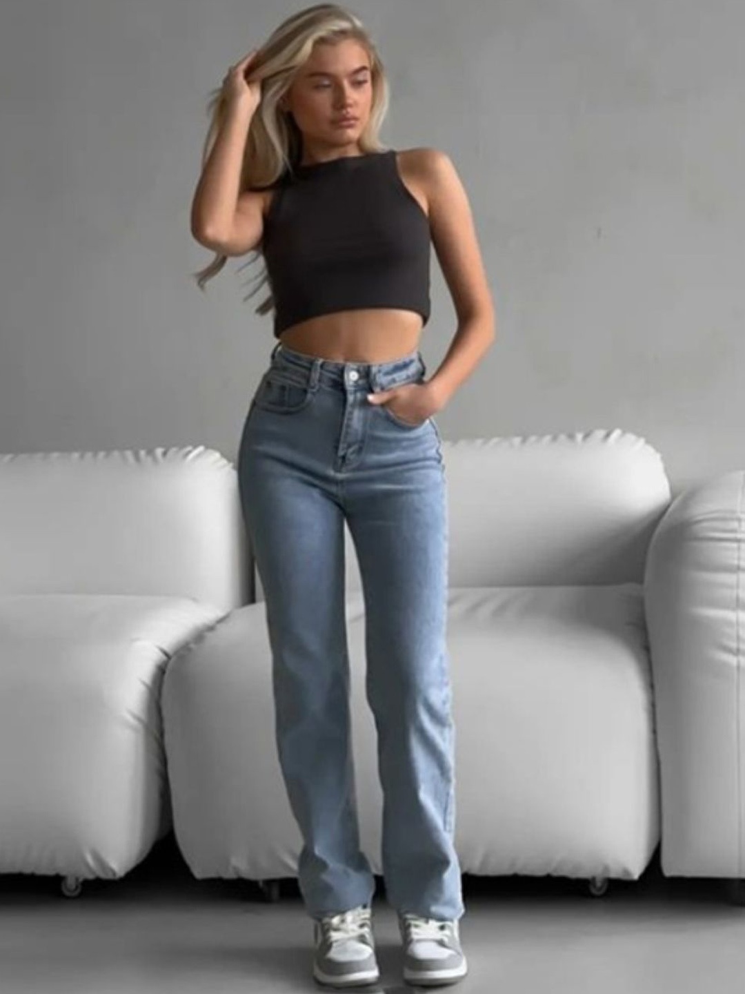 

HERE&NOW Women Original Regular Fit High-Rise Jean, Blue