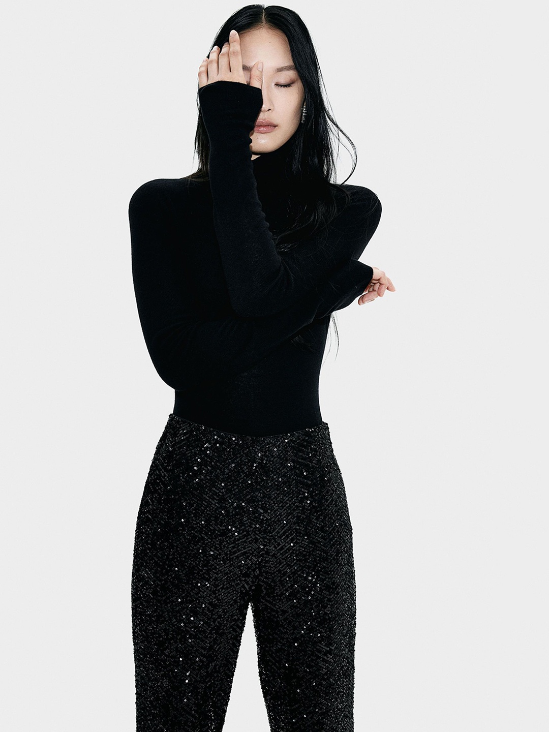 

H&M Sequined Trouser, Black