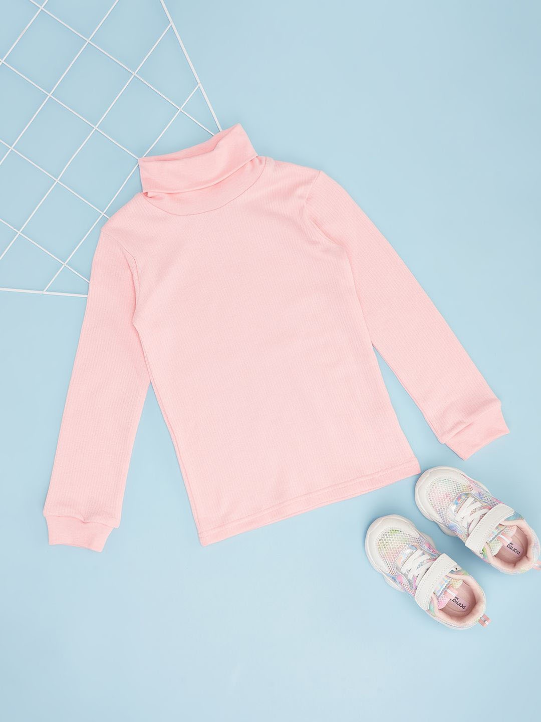 

Pantaloons Junior Girls High Neck Thermal Tops, Pink