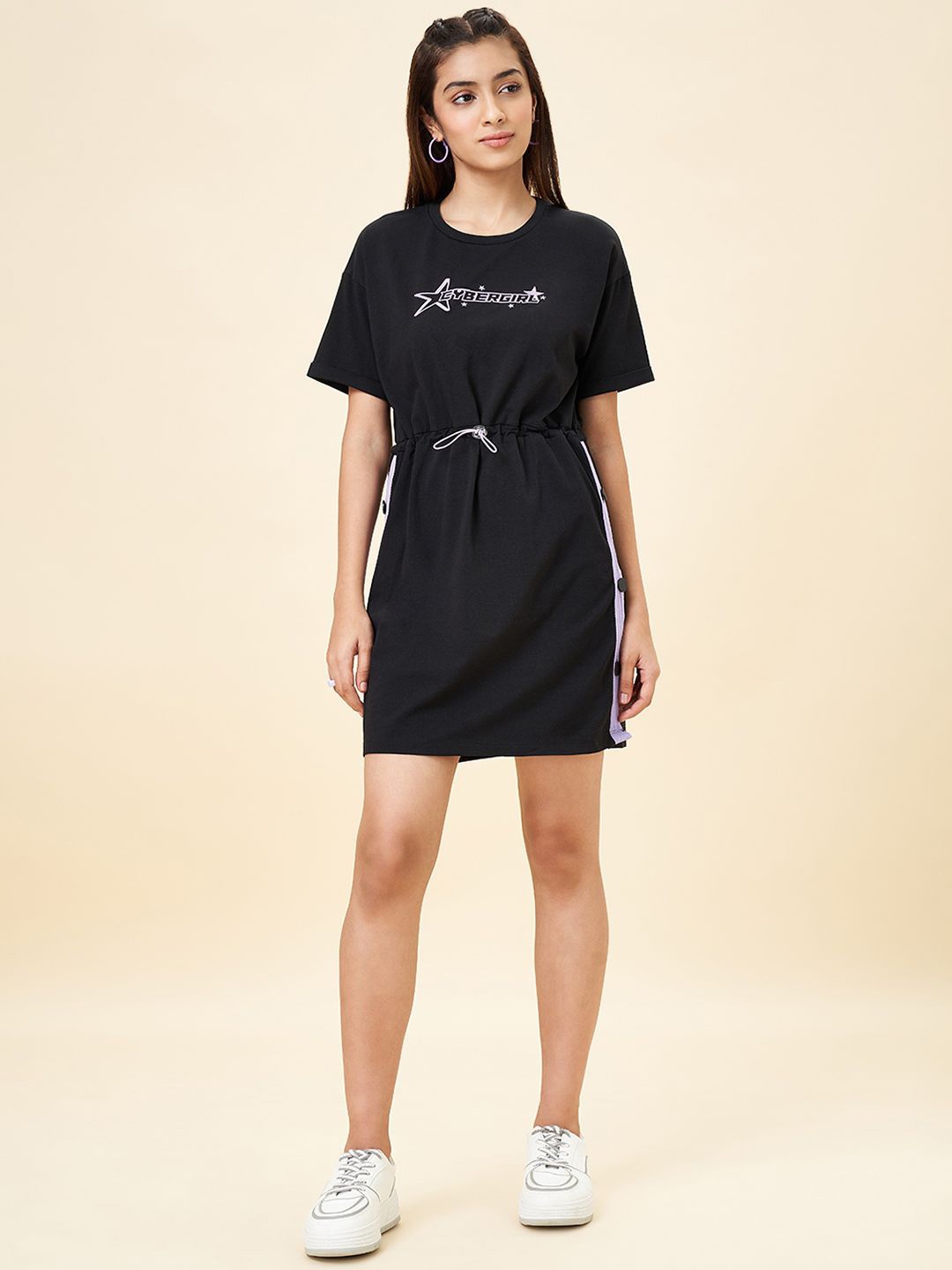 

Coolsters by Pantaloons Girls Typography Printed Cotton Fit & Flare Above Knee Dress, Black