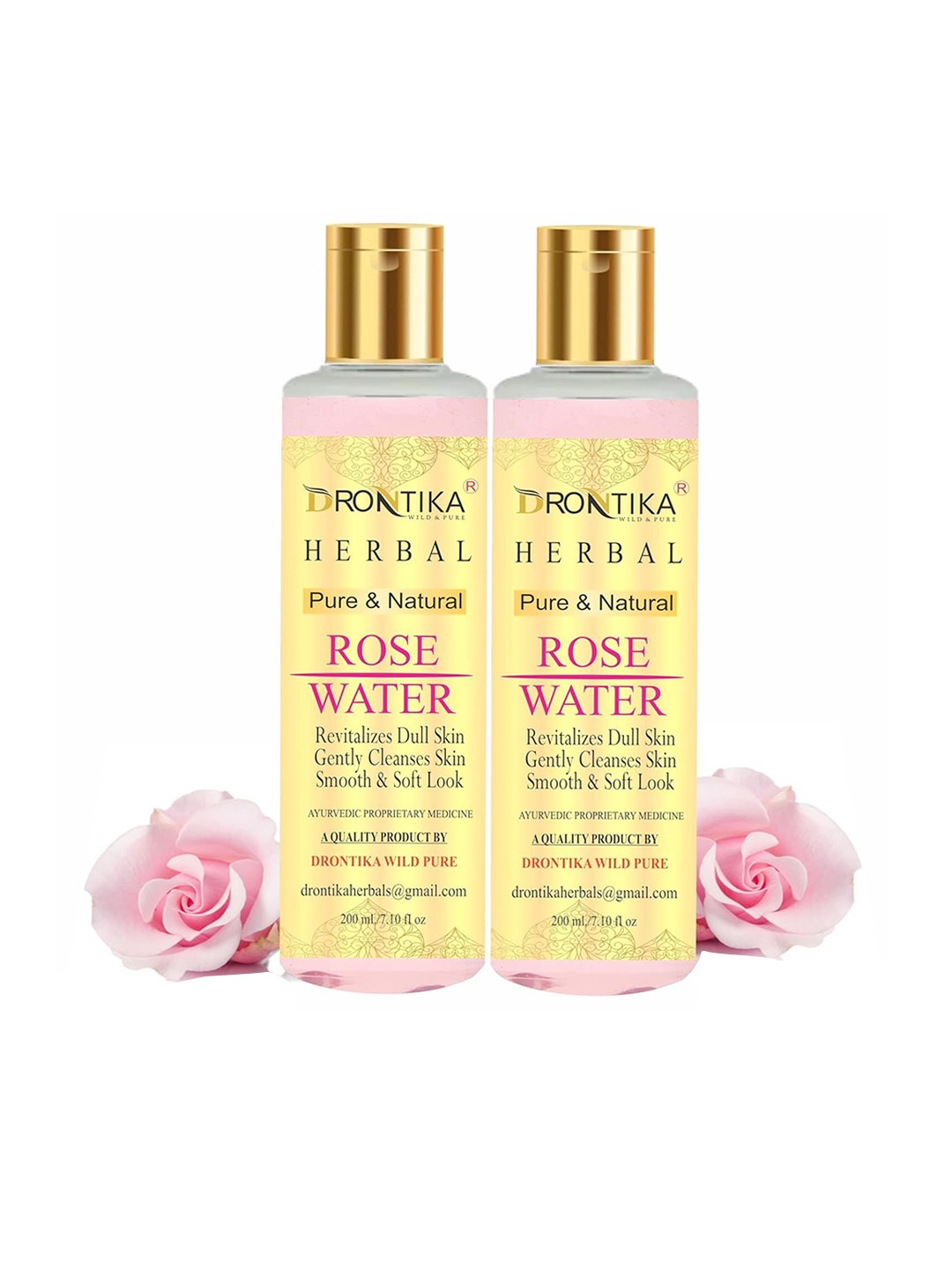 

DRONTIKA Set Of 2 Pure & Natural Rose Water - 200 ml Each, White