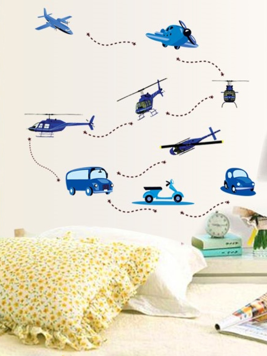 

Asian royal Blue & Black Printed Decals and Sticker