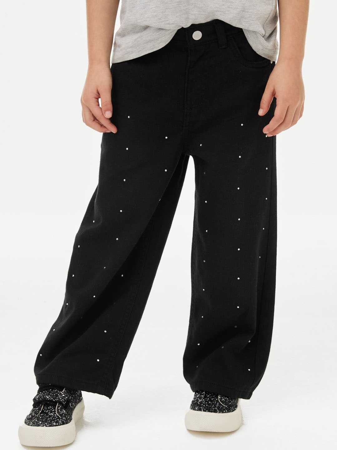 

Marks & Spencer Girls High-Rise Relaxed Fit Jeans, Black