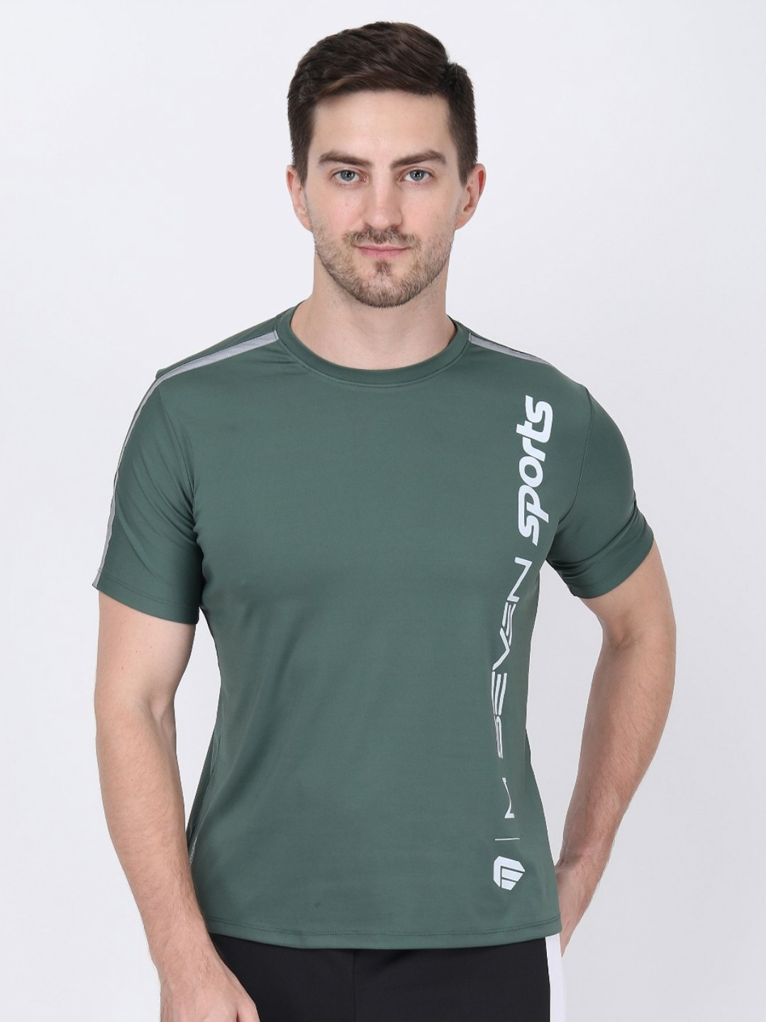 

M7 EMPIRE Men Applique T-shirt, Green