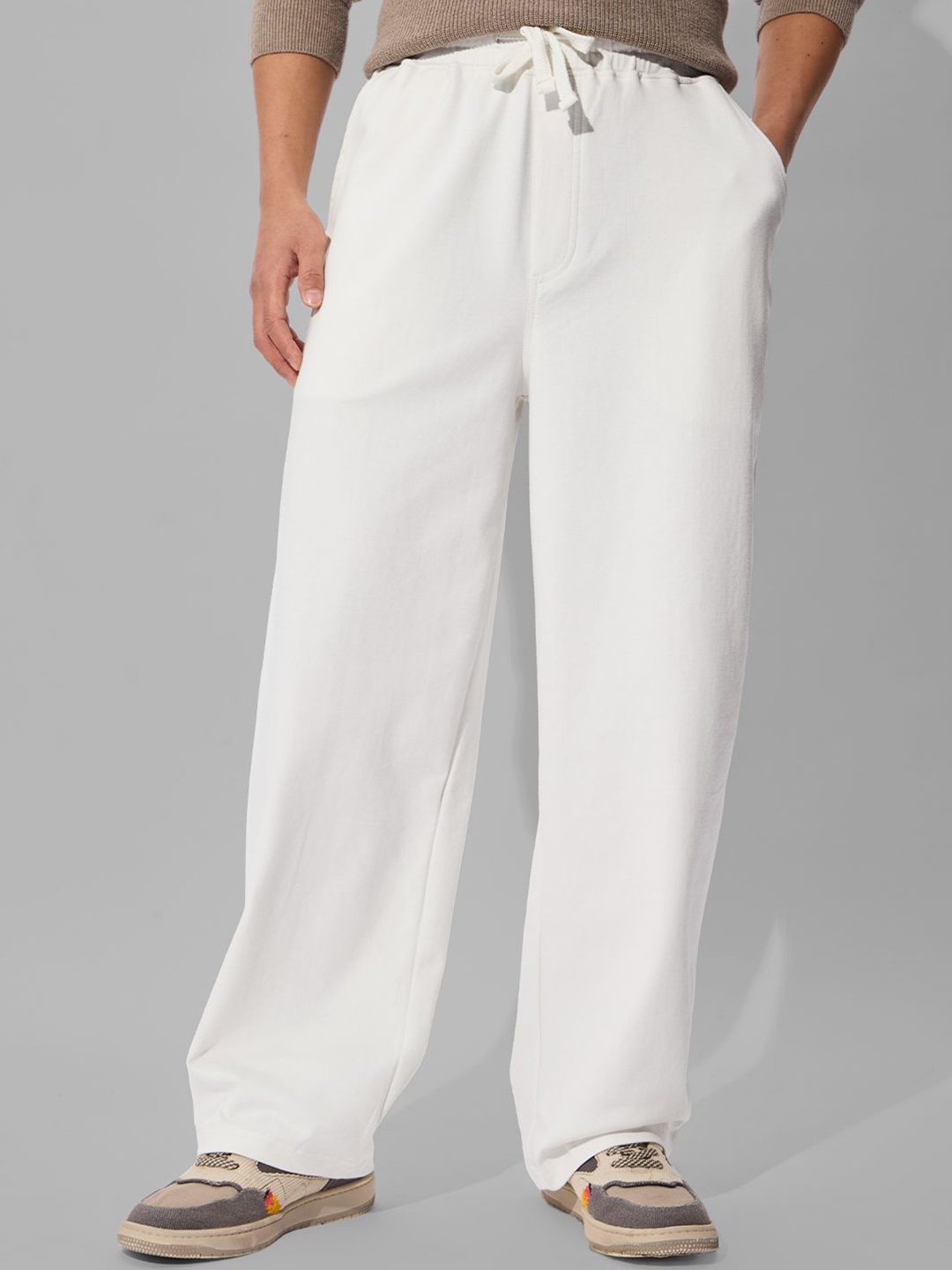 

The Souled Store Men Relaxed-Fit Mid-Rise Track Pants, White