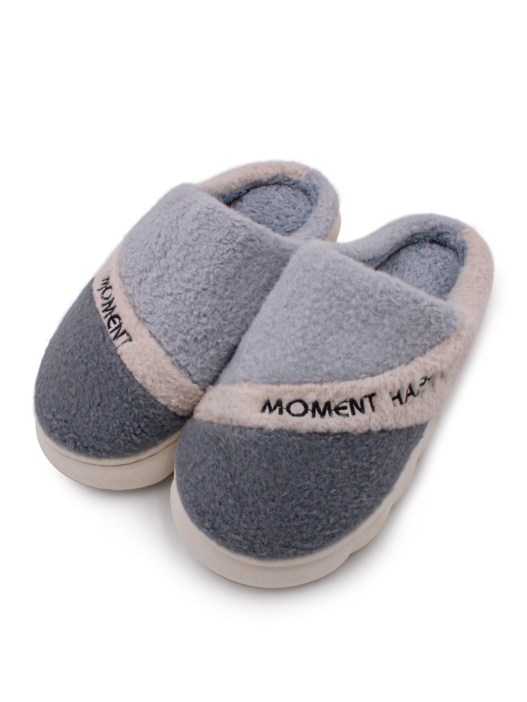 

JENNA Men Colourblocked Winter Room Slippers, Grey