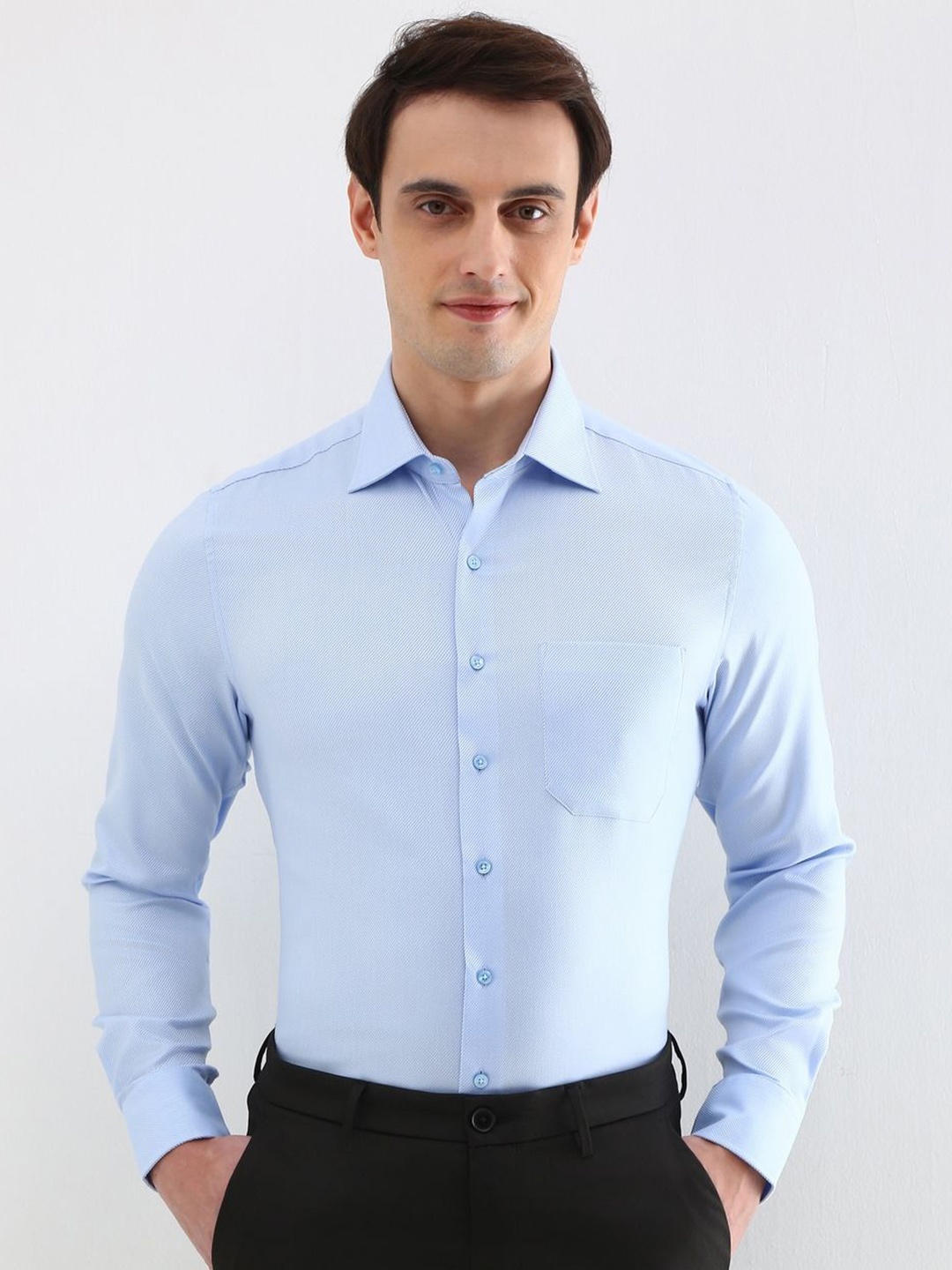 

Allen Solly Sport Men Slim Fit Opaque Formal Shirt, Blue