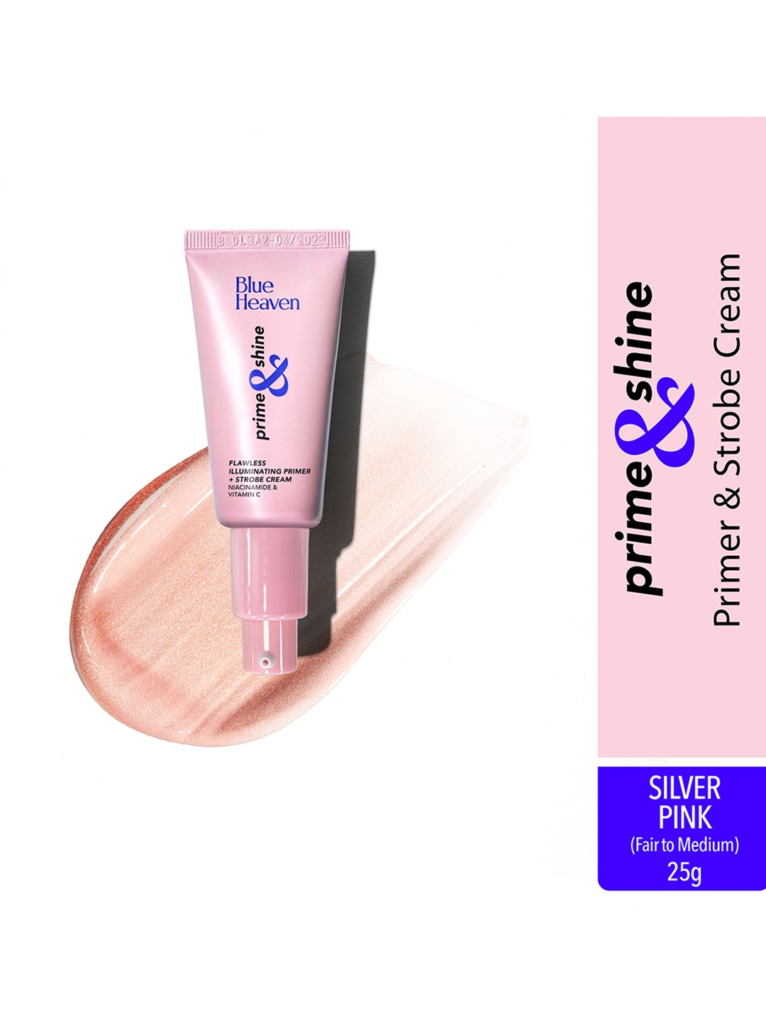 

Blue Heaven Prime & Shine Flawless Illuminating Primer with Niacinamide 25g - Silver Pink