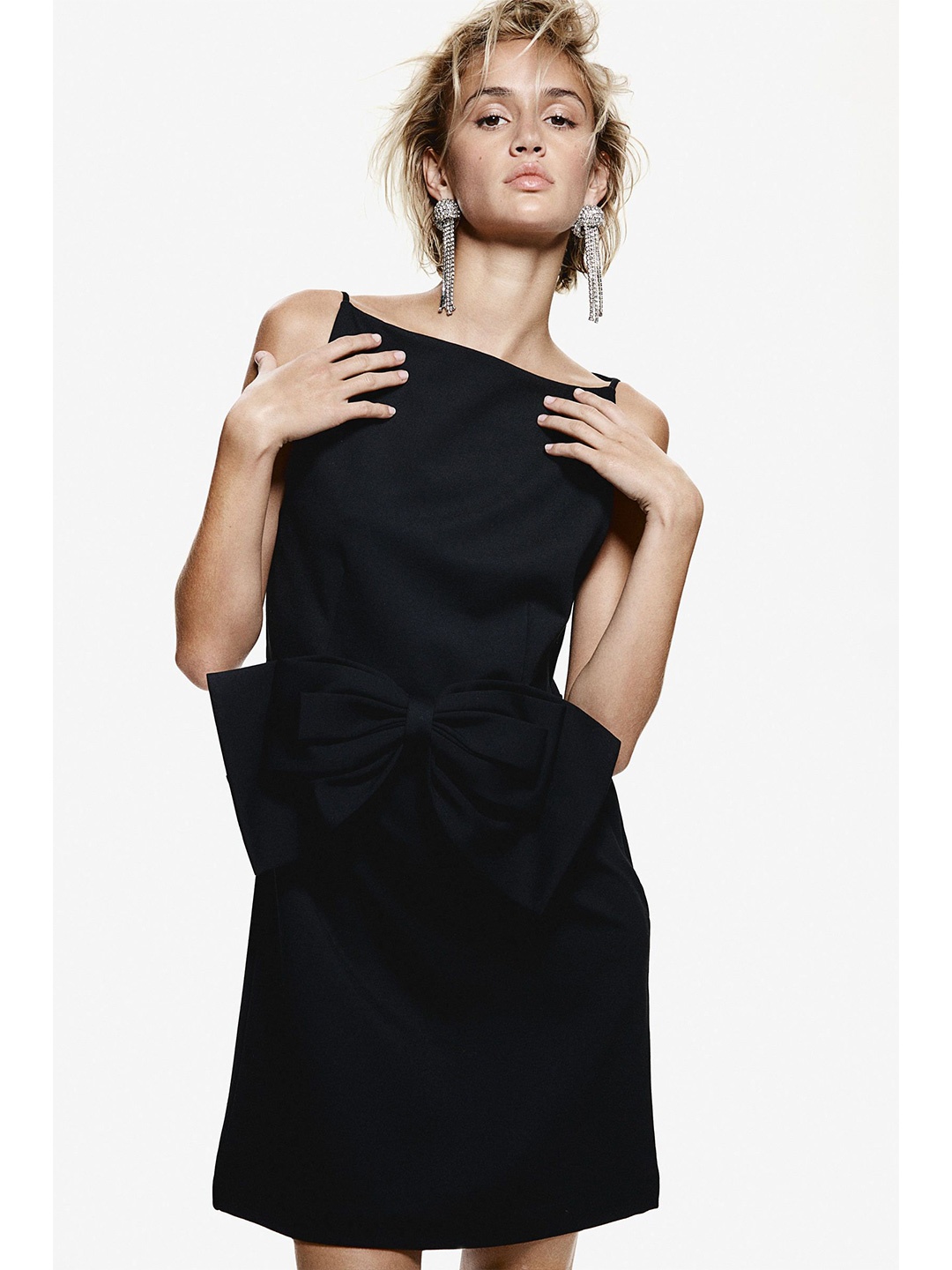 

H&M Bow-Detail Strappy Dress, Black