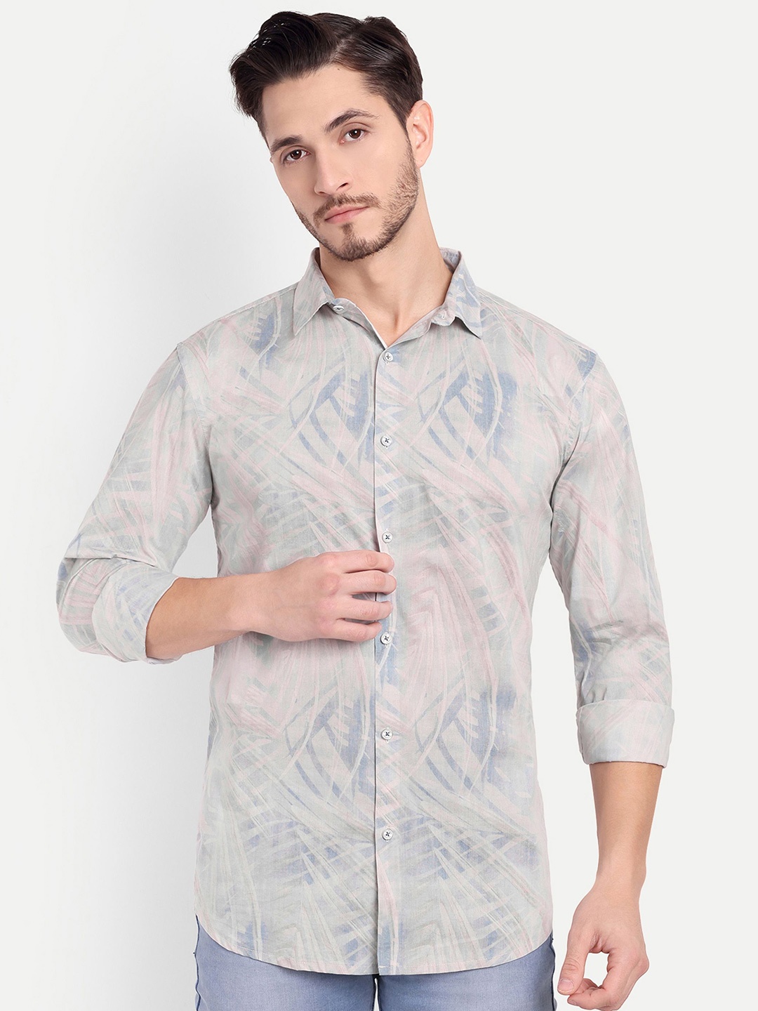 

SUI DHAGA Men Comfort Opaque Printed Casual Shirt, Green