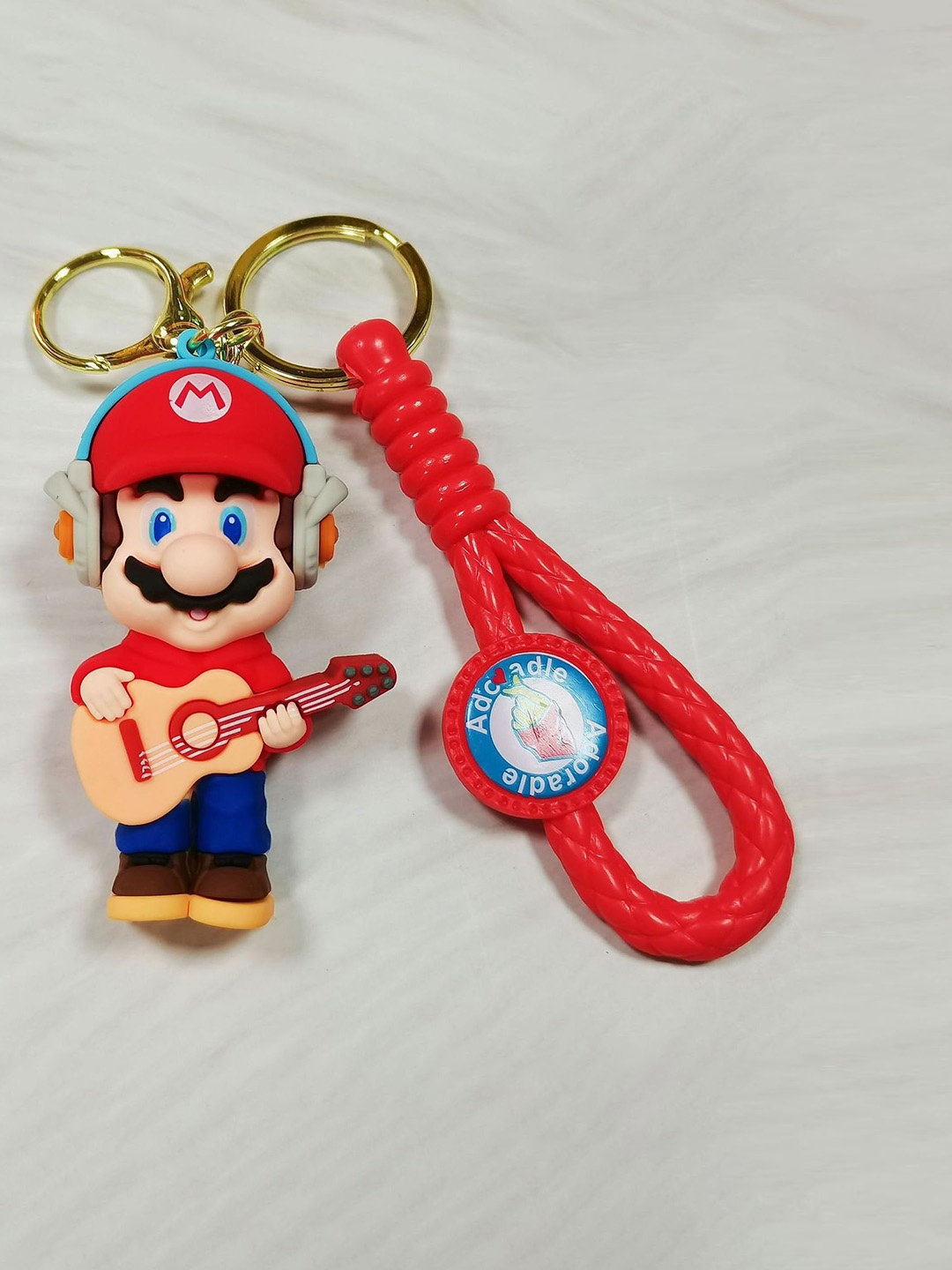 

Flenzy 3D Super Mario Cartoon Keychain With Wide Belt, Red