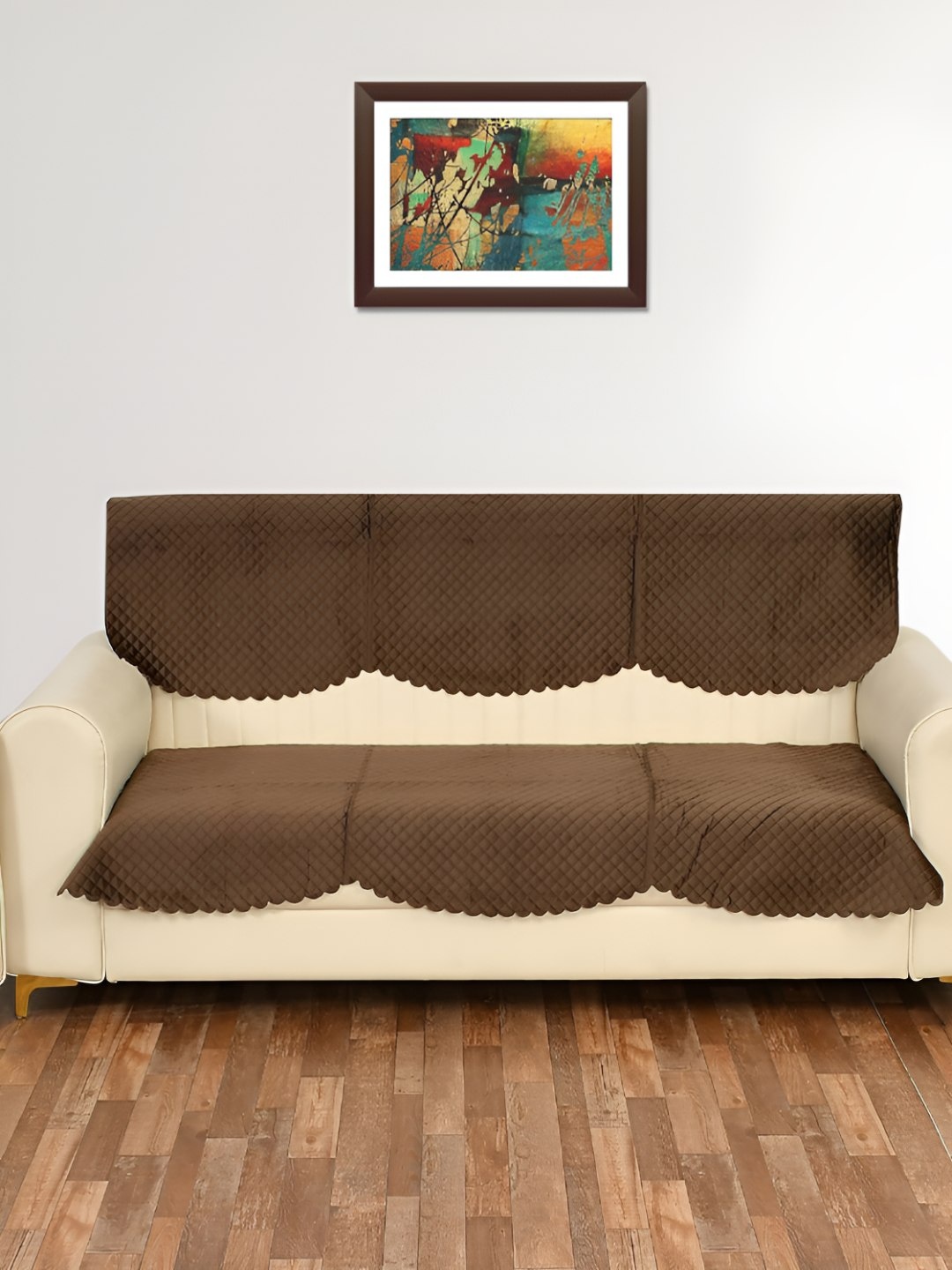 

Bajo's Brown 2 Pieces Velvet Sofa Cover