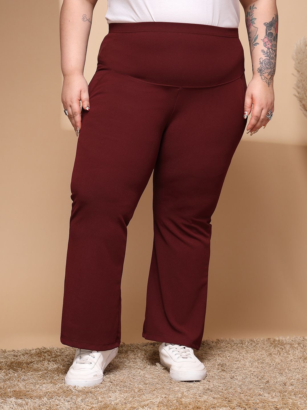 

plusS Women Regular Fit Plus Size Jeggings, Maroon