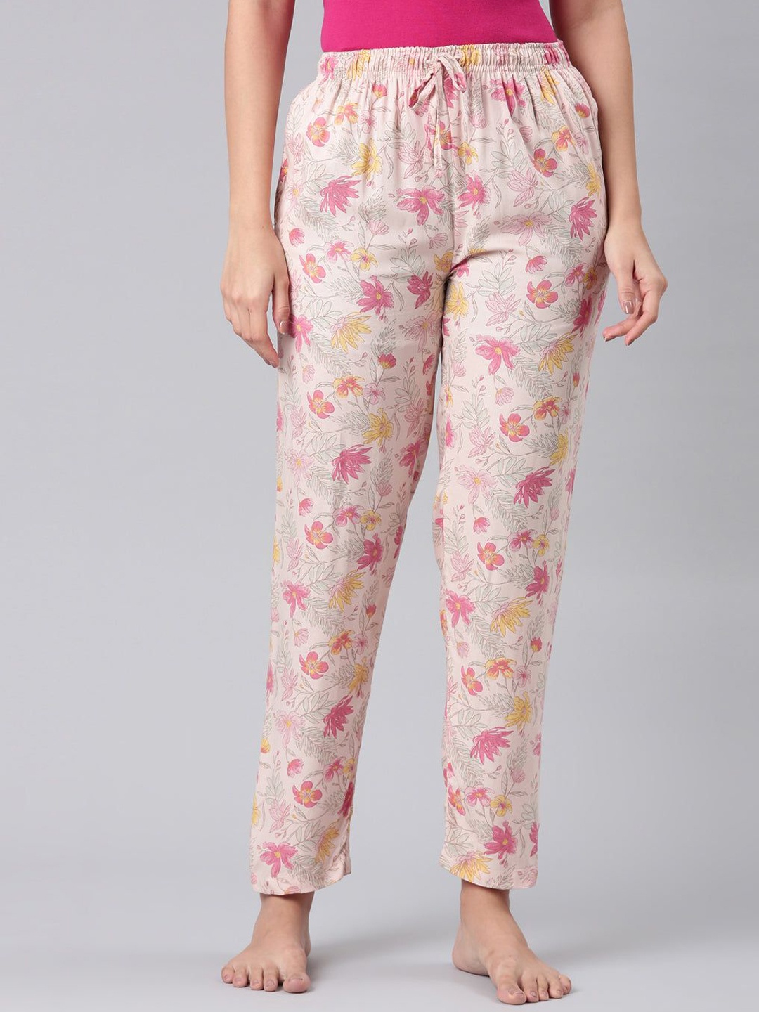 

Go Colors Women Printed Lounge Pant, Pink