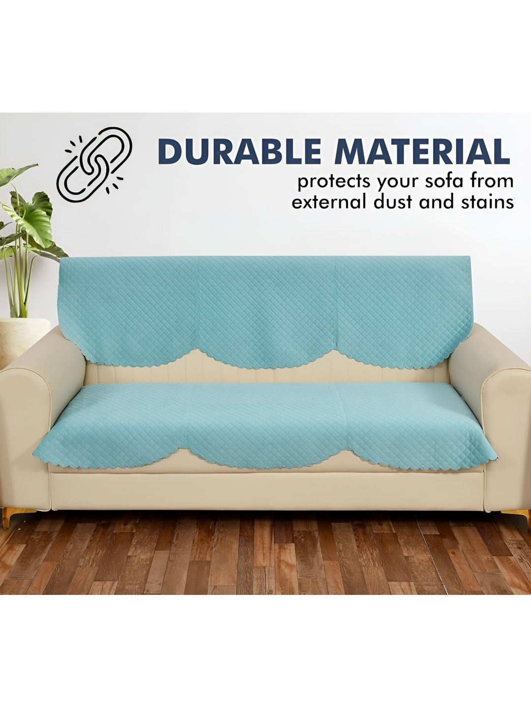 

Bajo's Turquoise Blue 2 Pieces Velvet Sofa Cover