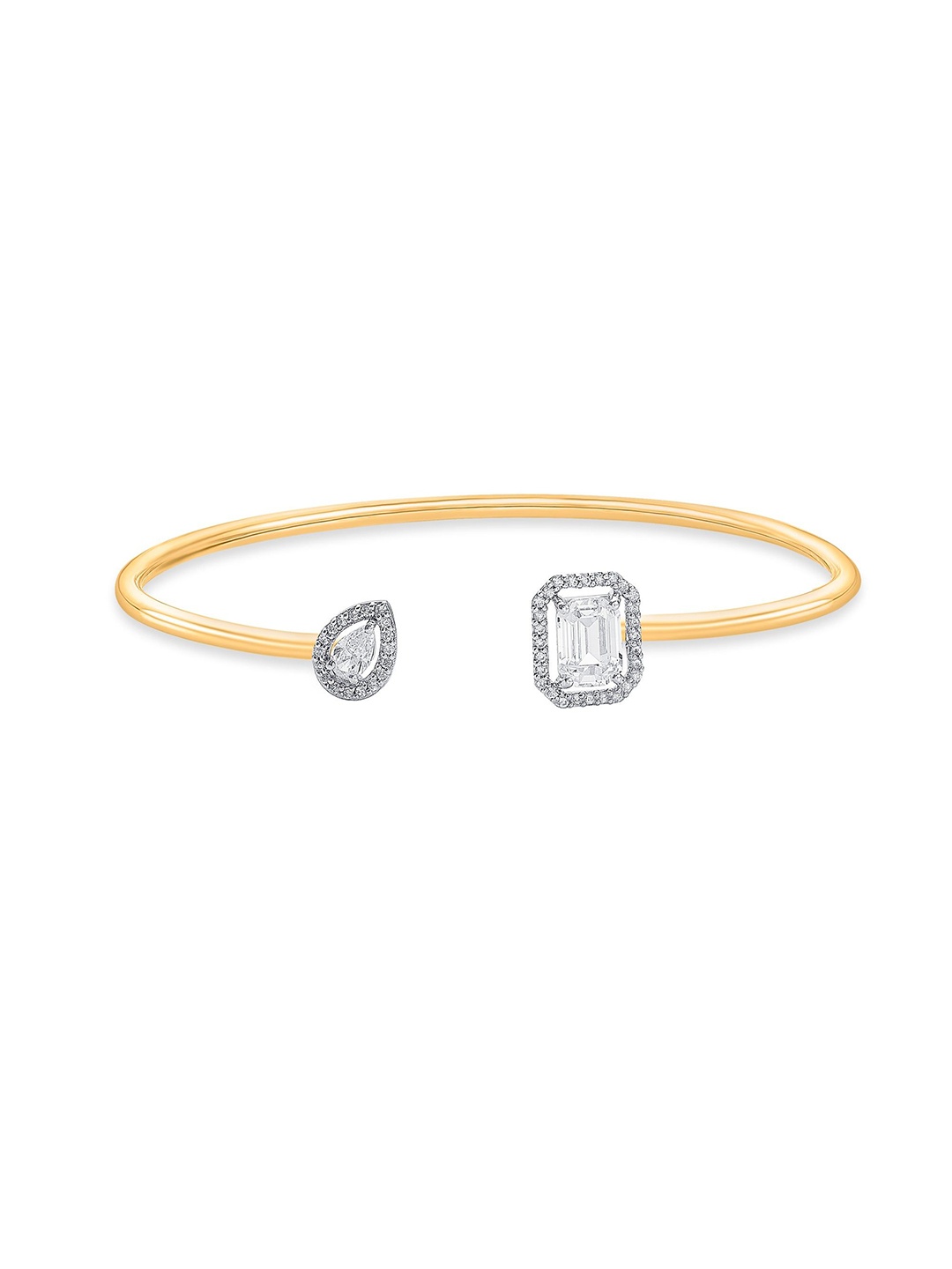 

Nipura 925 Sterling Silver Cubic Zirconia Gold-Plated Bangle-Style Bracelet