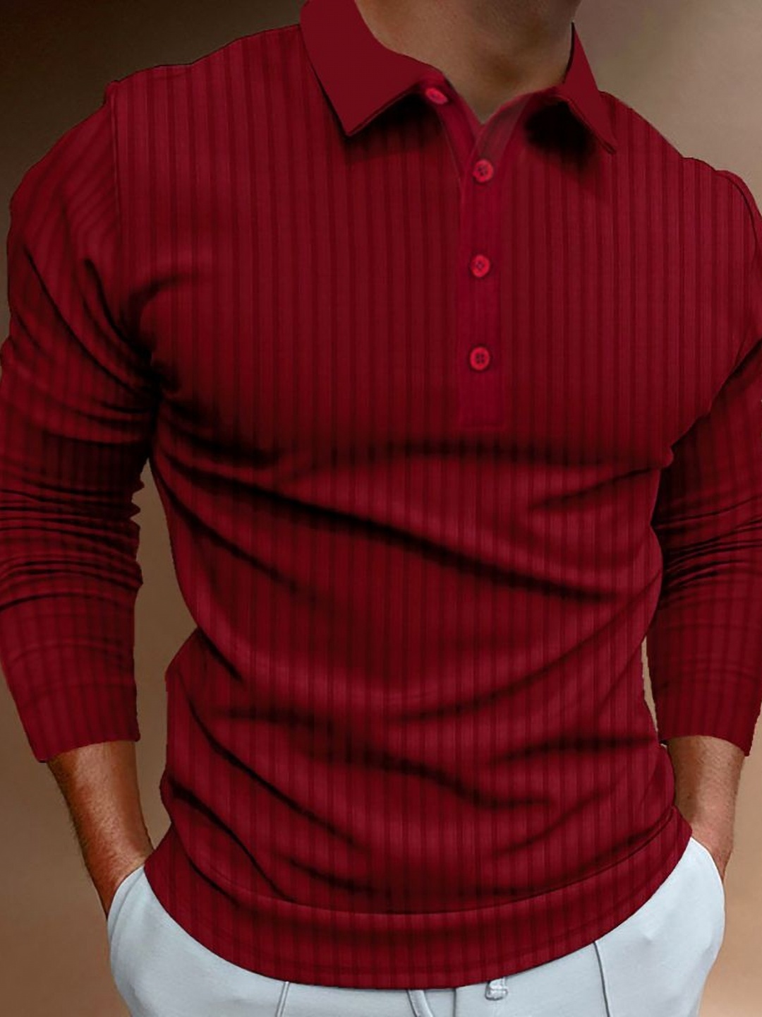 

StyleCast x Revolte Men Self Design Polo Collar T-shirt, Maroon