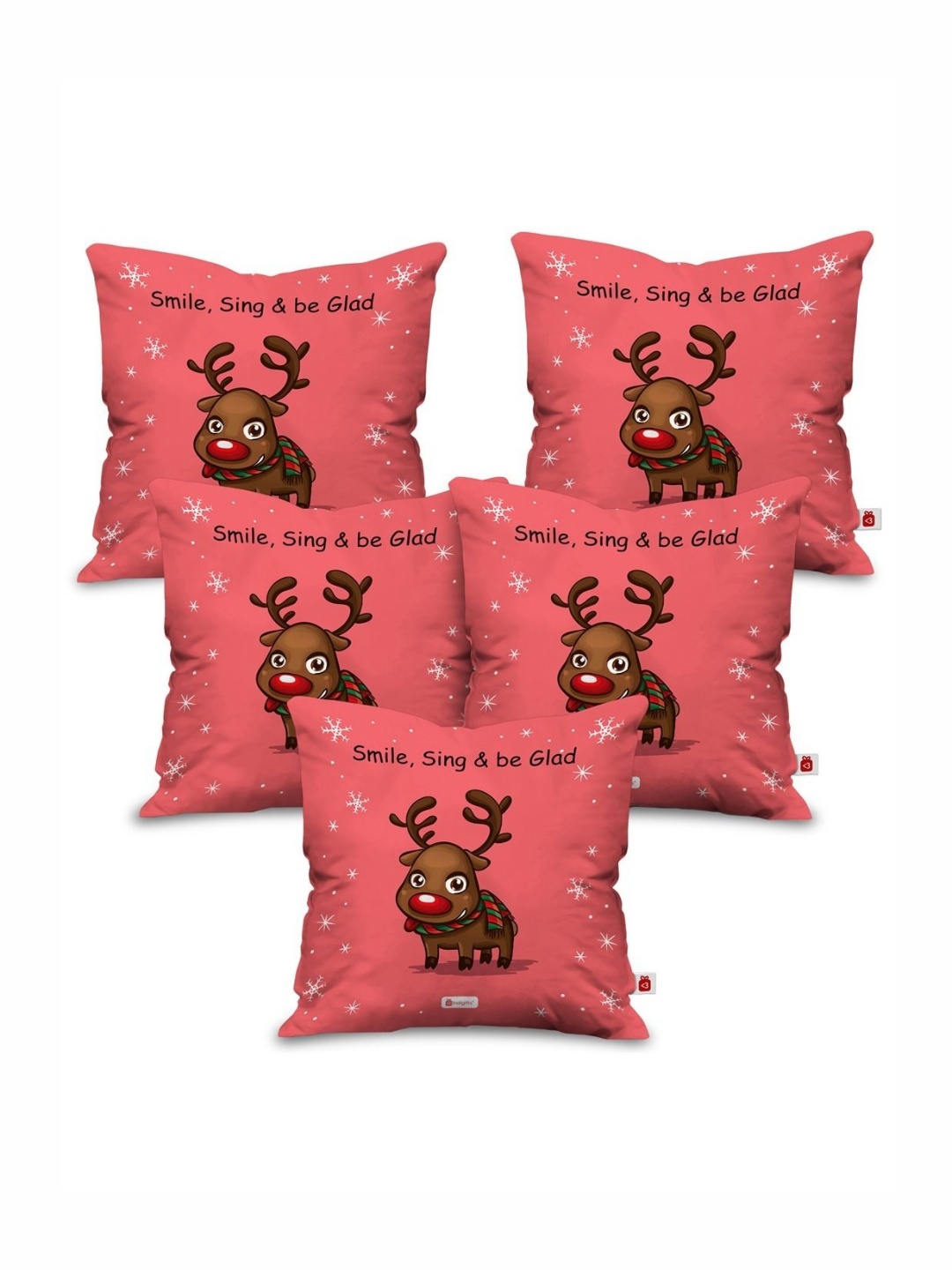 

Indigifts Pink & Brown 5 Pieces Square Cushion Covers