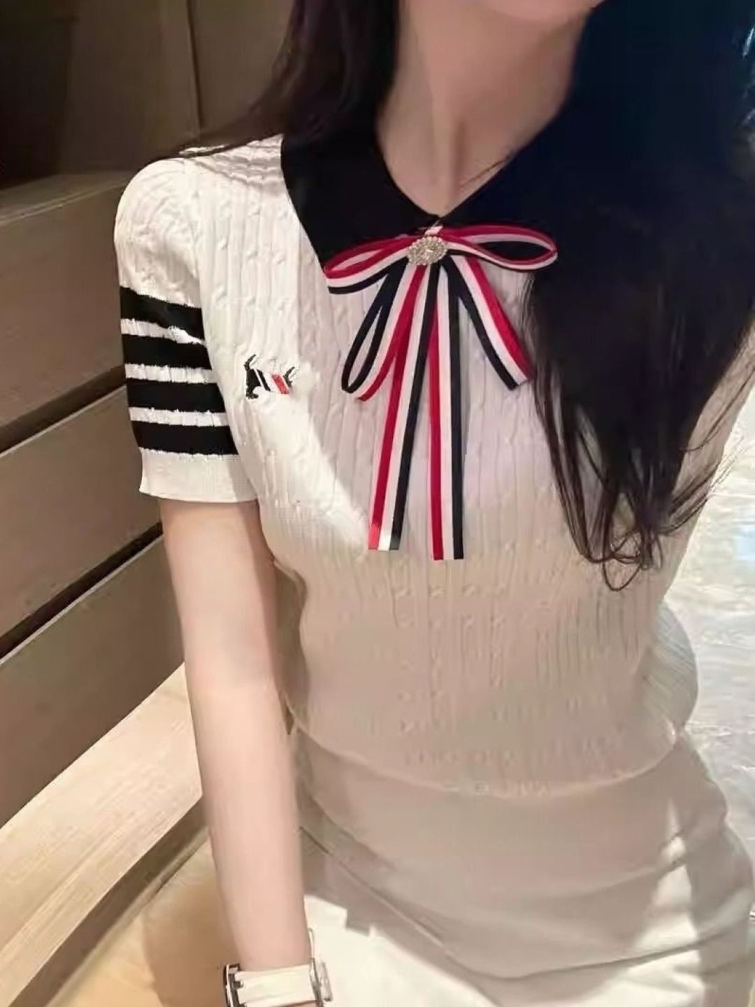 

KPOP Women Graphic Printed Cotton Pullover, White