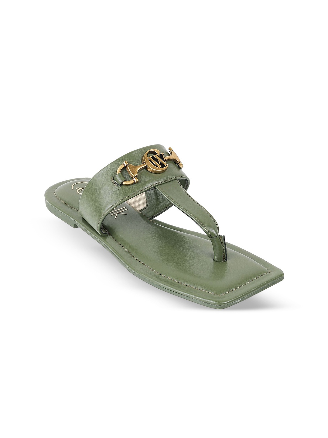 

Catwalk Women Square Toe T-Strap Flats, Green