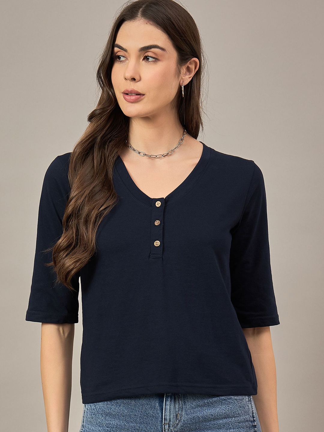 

The Roadster Lifestyle Co. Cotton T-Shirt, Navy blue
