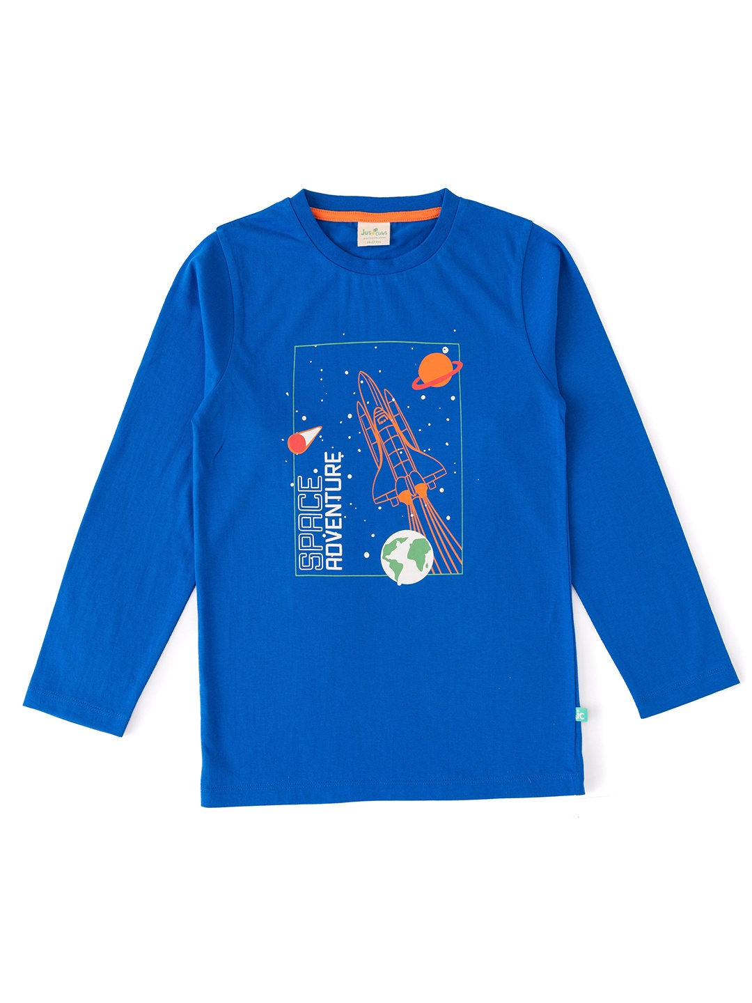 

JusCubs Boys Printed Applique T-shirt, Blue