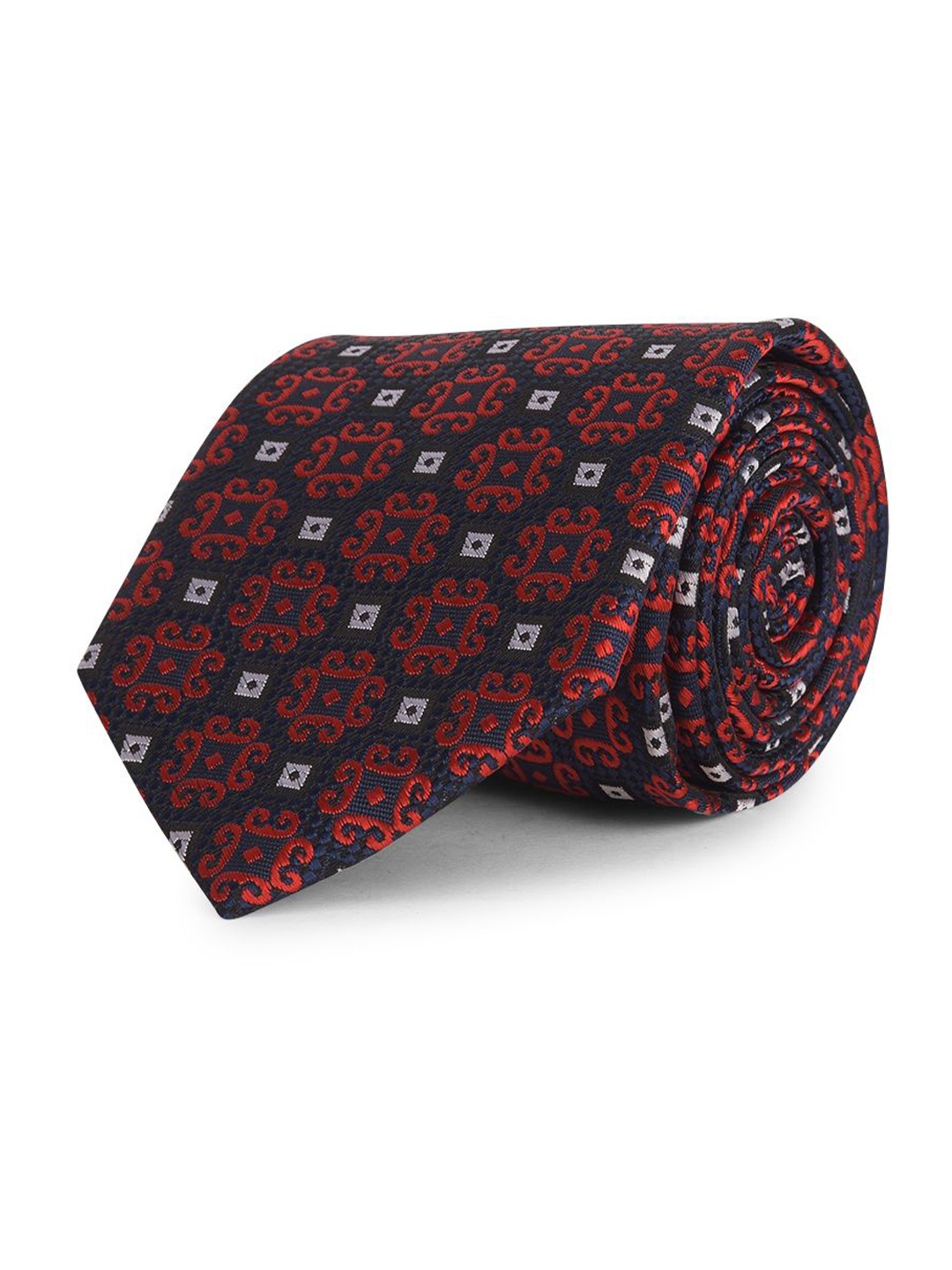 

Cazzano Men Woven Design Broad Tie, Red